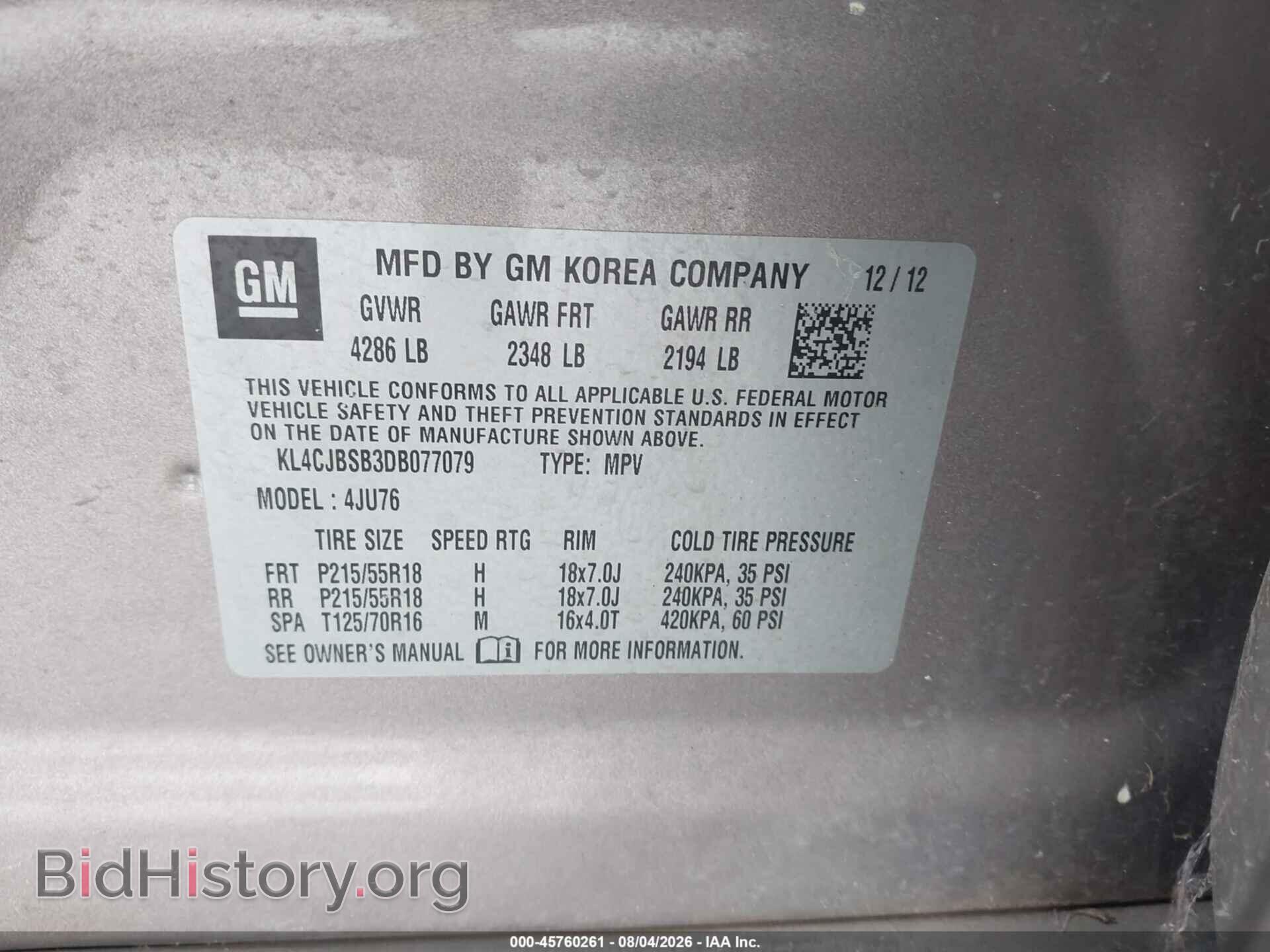 2013 BUICK ENCORE - VIN: KL4CJBSB3DB077079 - Photo 9