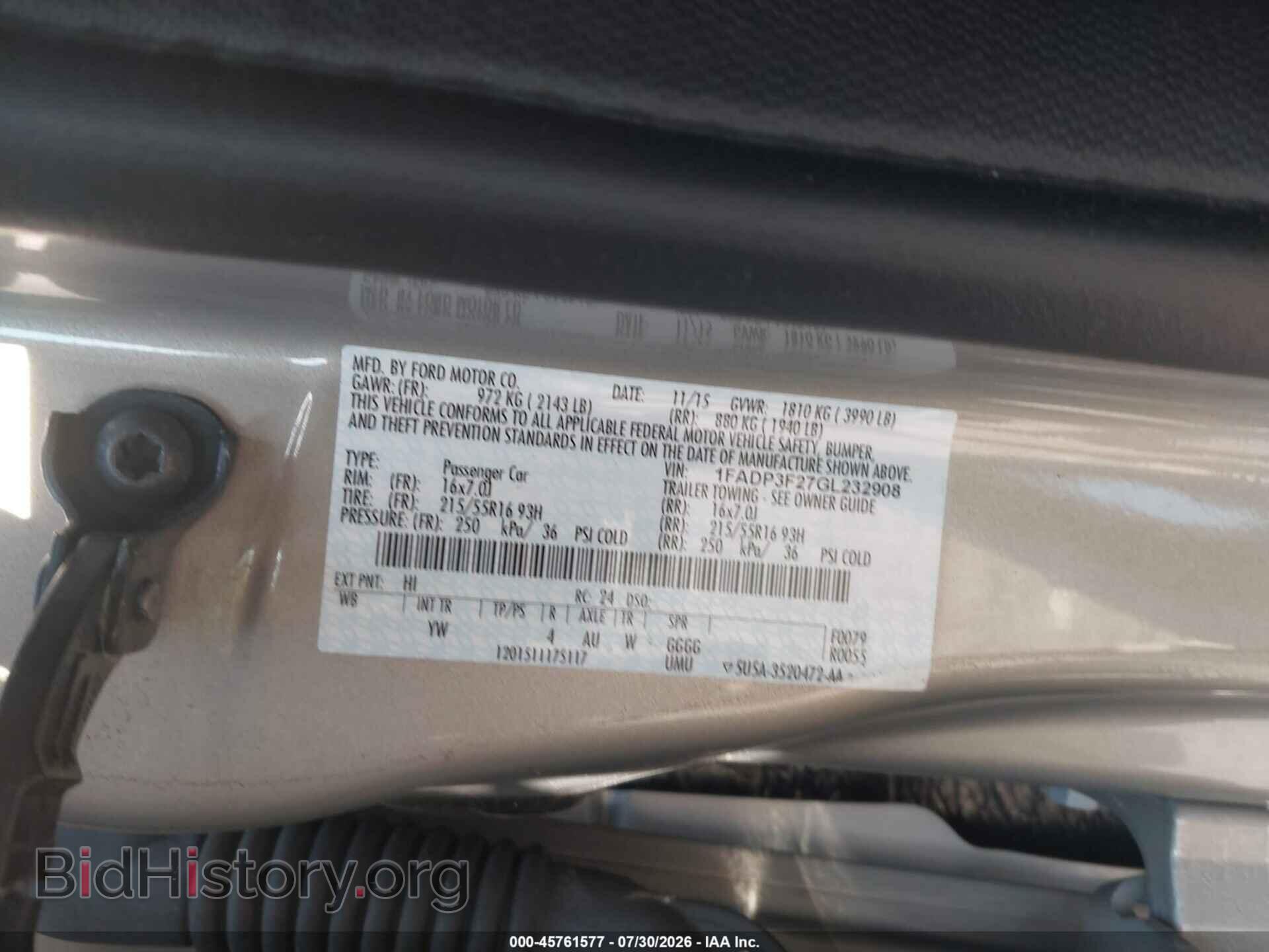 2016 FORD FOCUS - VIN: 1FADP3F27GL232908 - Photo 9