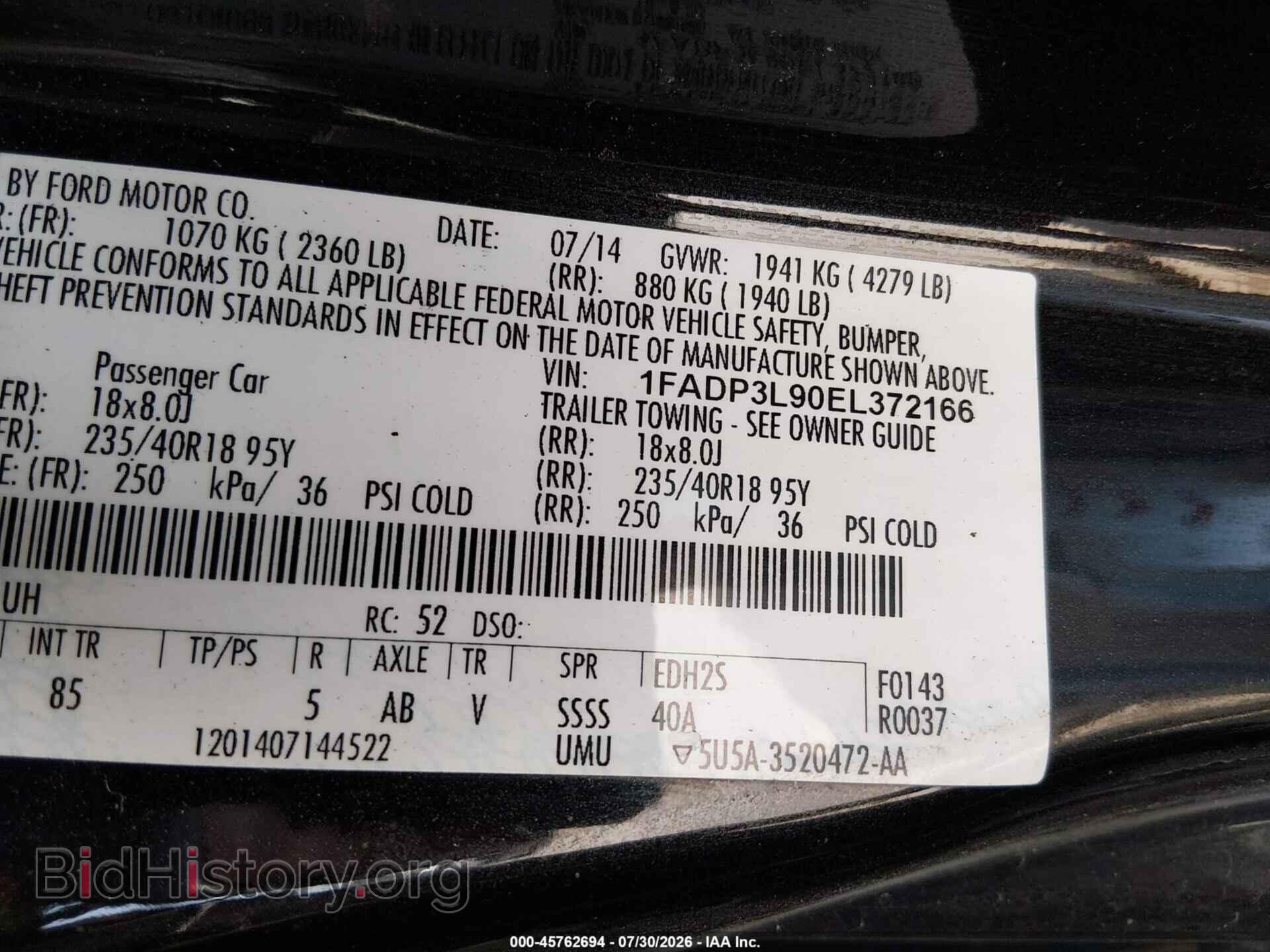 2014 FORD FOCUS ST - VIN: 1FADP3L90EL372166 - Фото 9