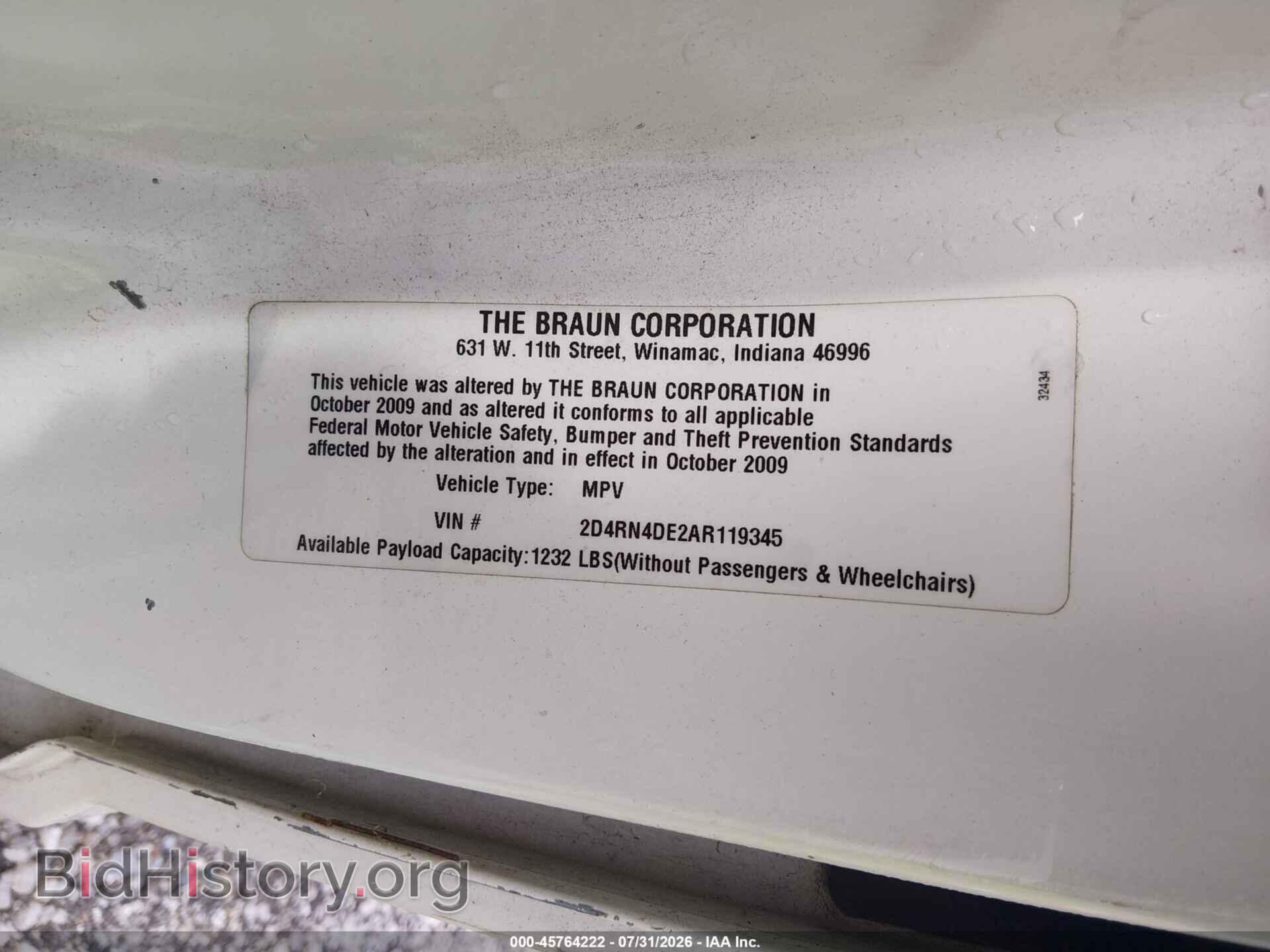 2010 DODGE GRAND CARAVAN - VIN: 2D4RN4DE2AR119345 - Фото 9