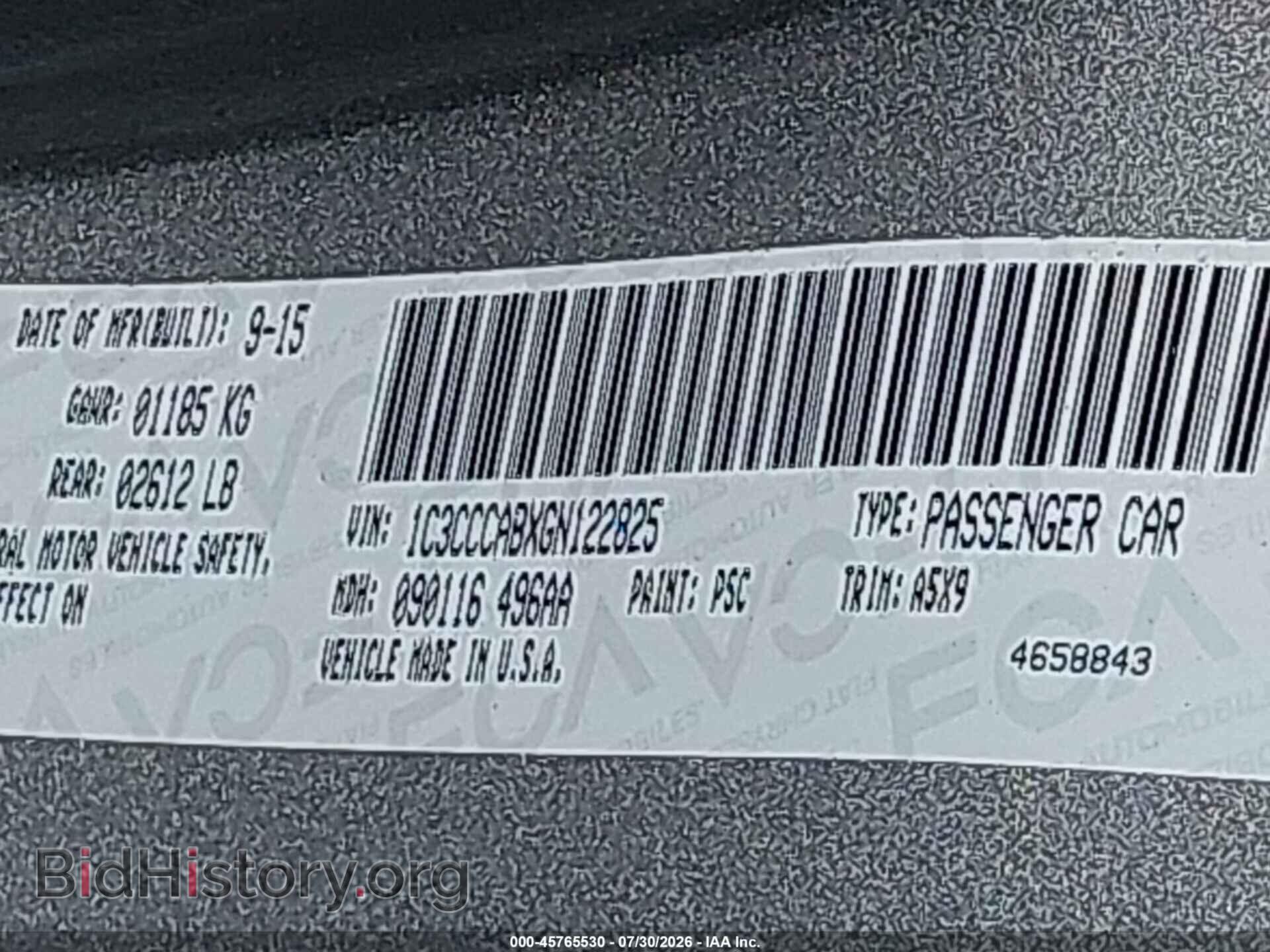 2016 CHRYSLER 200 - VIN: 1C3CCCABXGN122825 - Photo 9