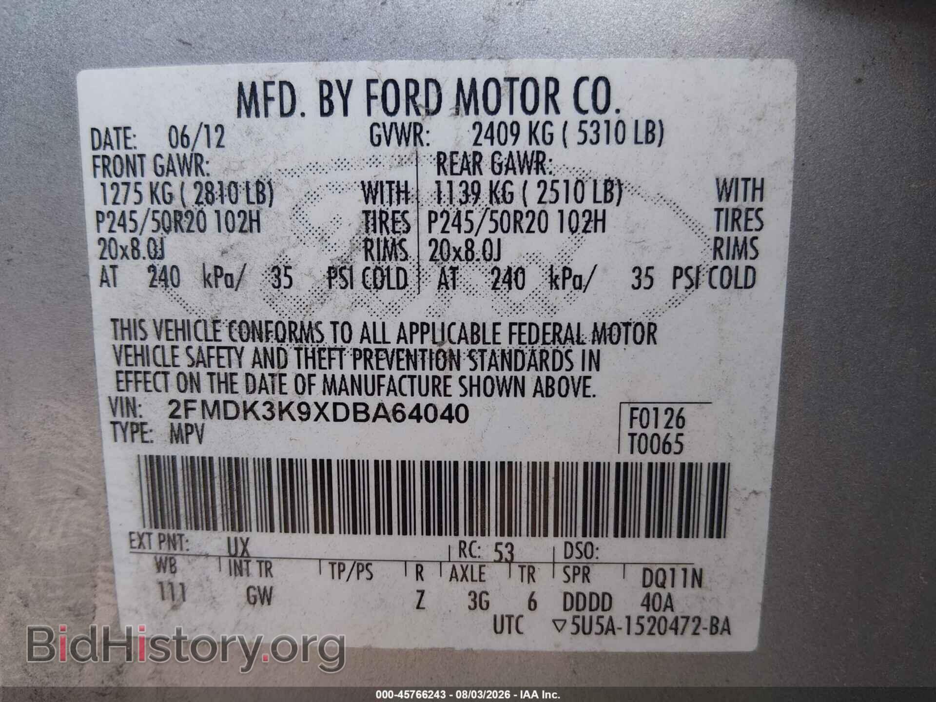 2013 FORD EDGE - VIN: 2FMDK3K9XDBA64040 - Photo 9