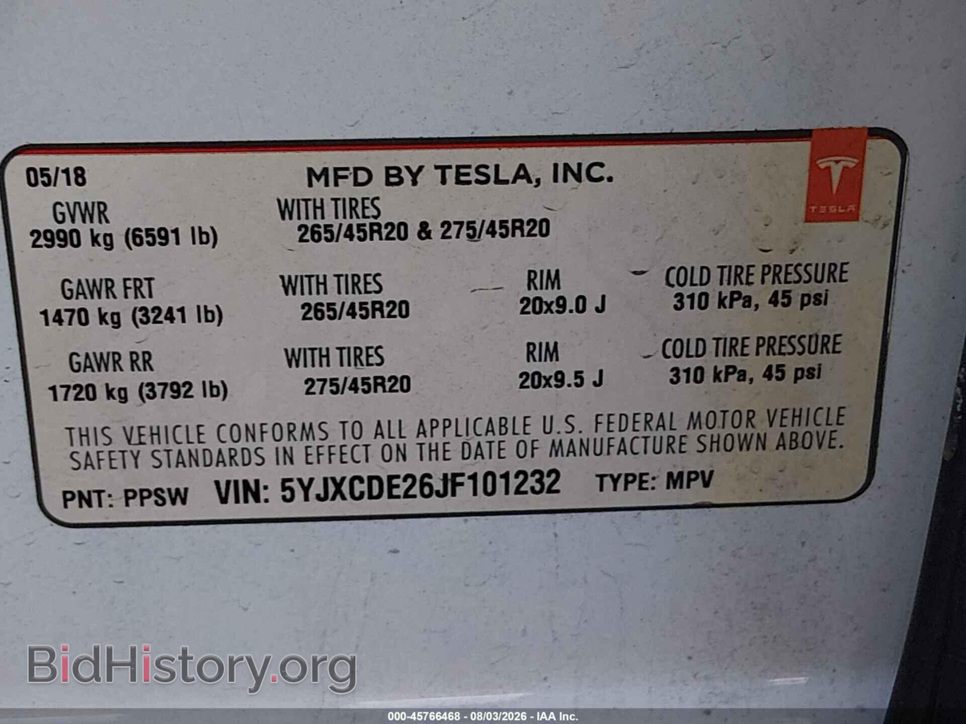 2018 TESLA MODEL X - VIN: 5YJXCDE26JF101232 - Photo 9