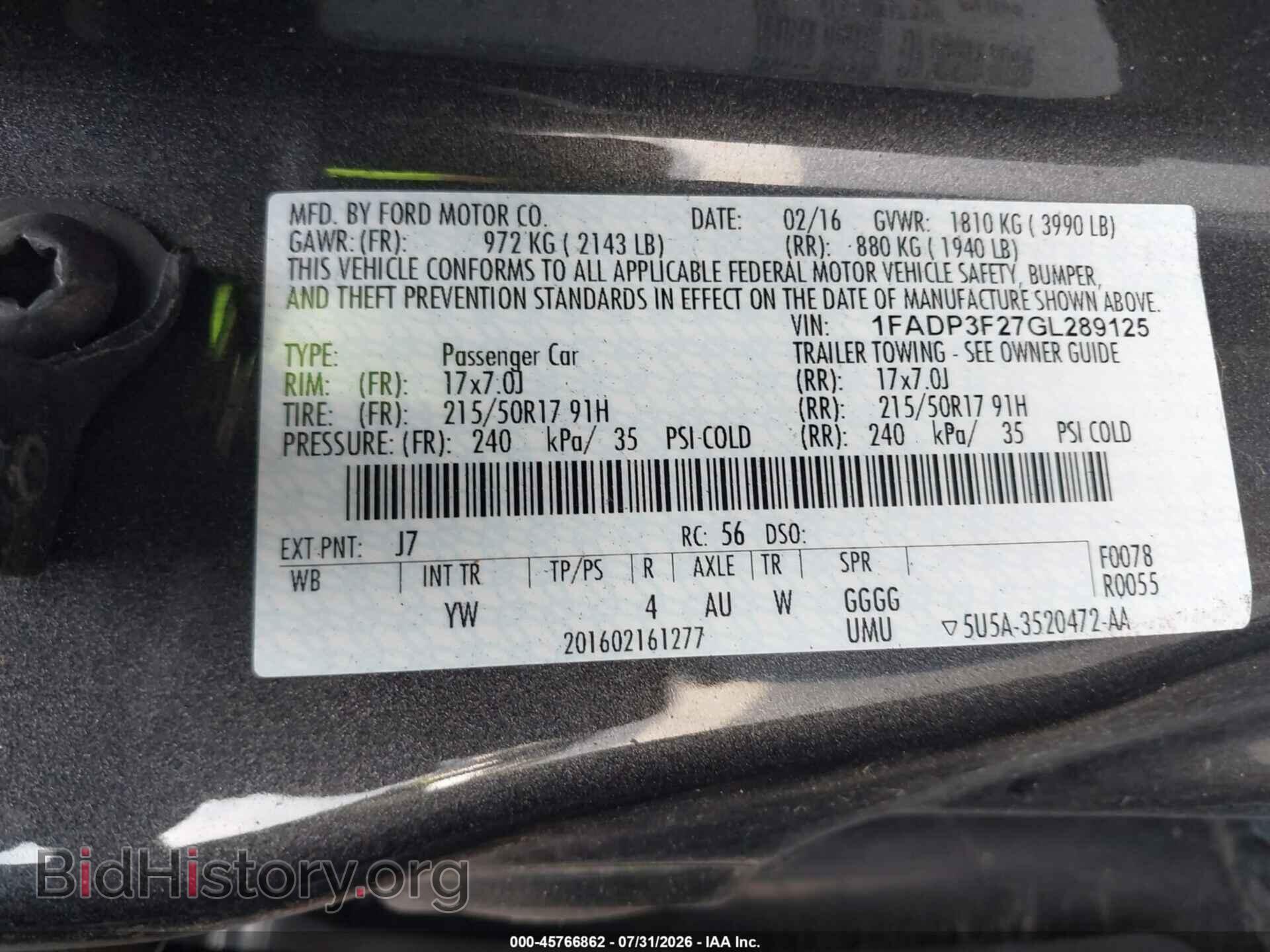 2016 FORD FOCUS - VIN: 1FADP3F27GL289125 - Photo 9
