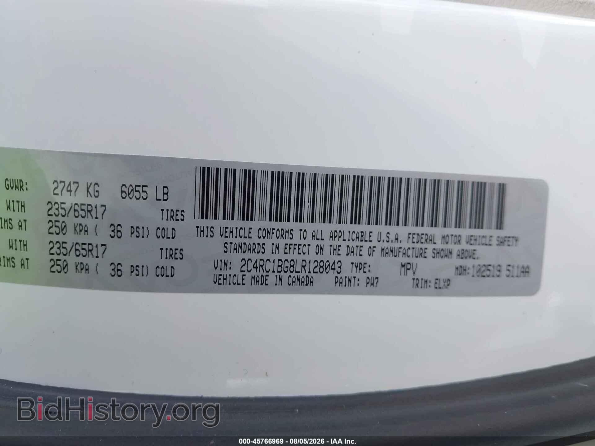 2020 CHRYSLER PACIFICA - VIN: 2C4RC1BG8LR128043 - Photo 9