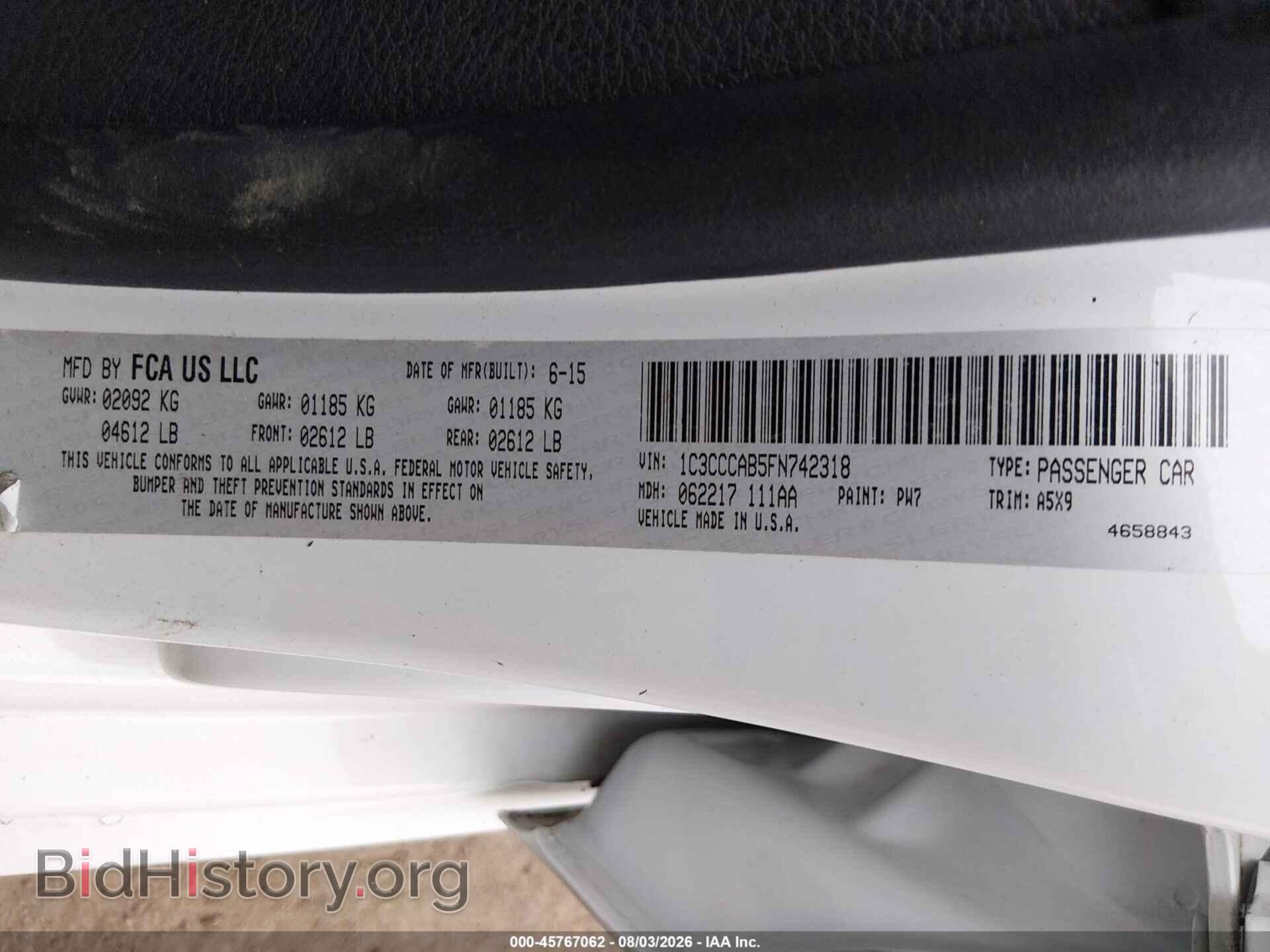 2015 CHRYSLER 200 - VIN: 1C3CCCAB5FN742318 - Photo 9