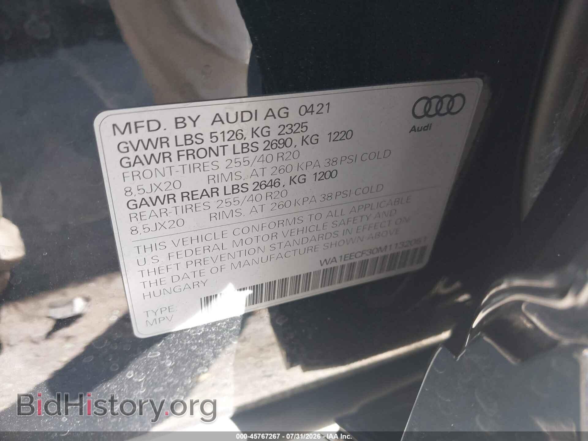 2021 AUDI Q3 - VIN: WA1EECF30M1132051 - Photo 9