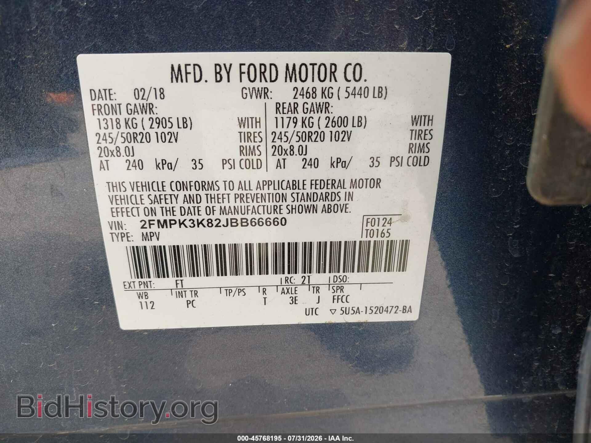 2018 FORD EDGE - VIN: 2FMPK3K82JBB66660 - Photo 9