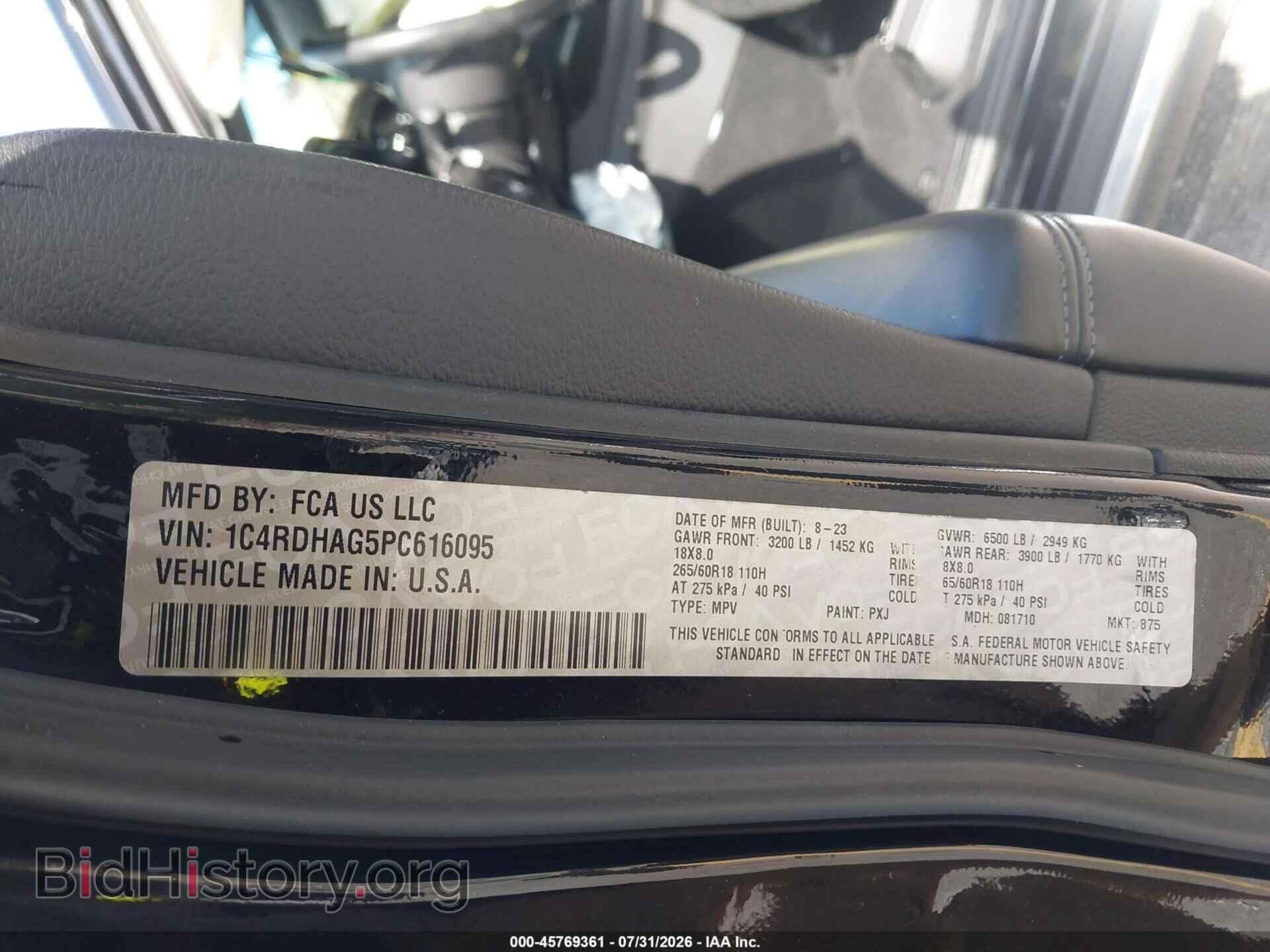 2023 DODGE DURANGO - VIN: 1C4RDHAG5PC616095 - Фото 9