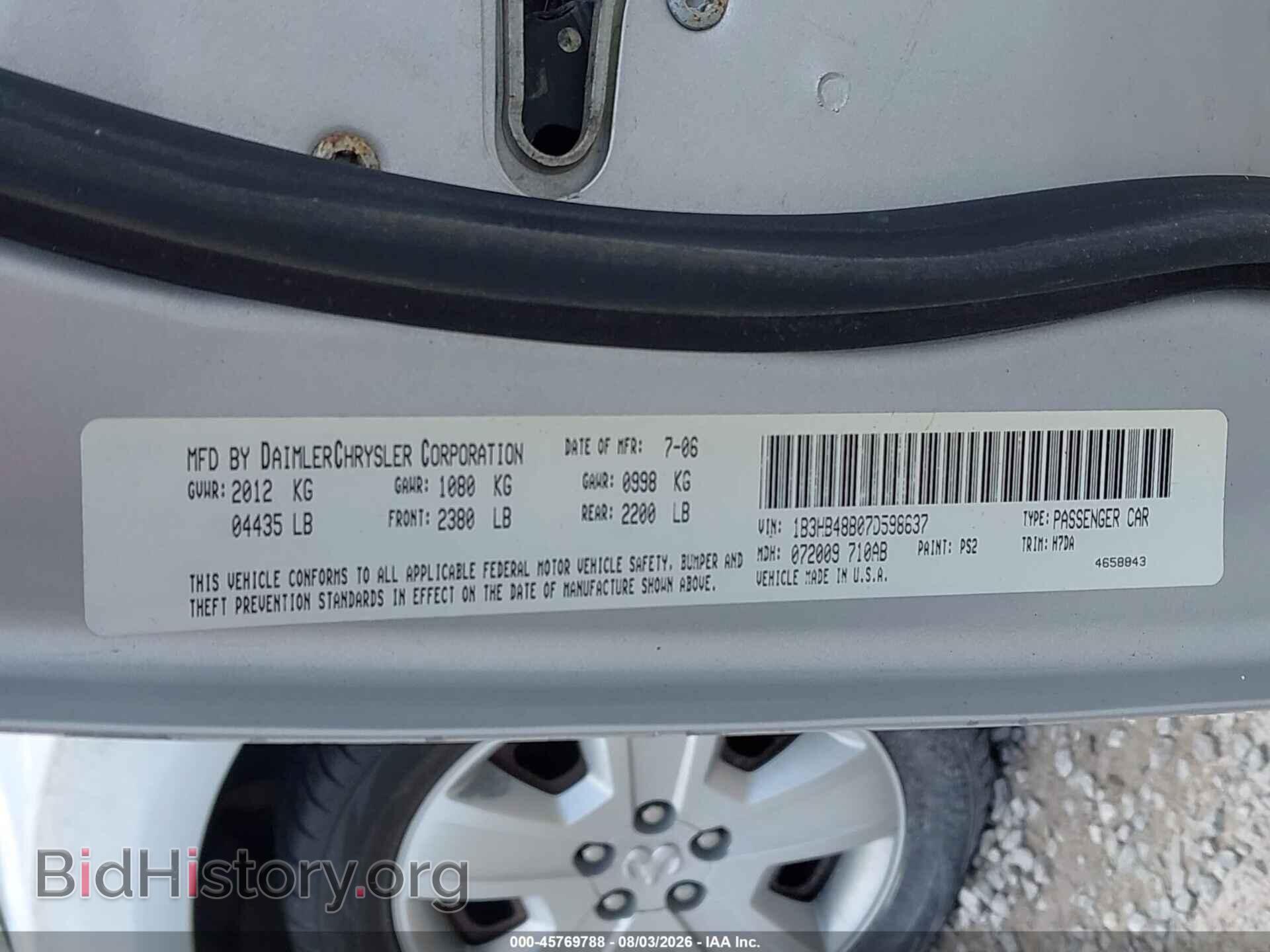 2007 DODGE CALIBER - VIN: 1B3HB48B07D598637 - Photo 9