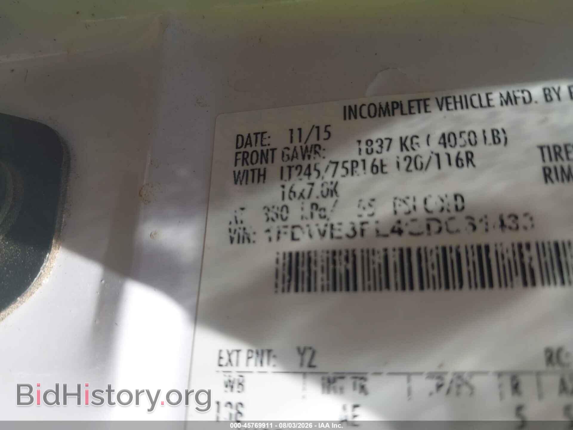 2016 FORD E-350 CUTAWAY - VIN: 1FDWE3FL4GDC31433 - Фото 8