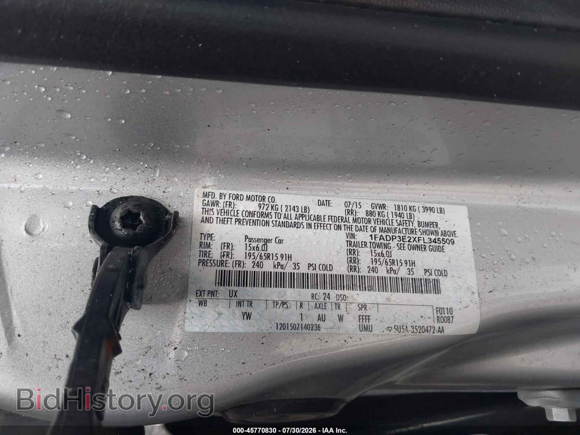 2015 FORD FOCUS - VIN: 1FADP3E2XFL345509 - Photo 9