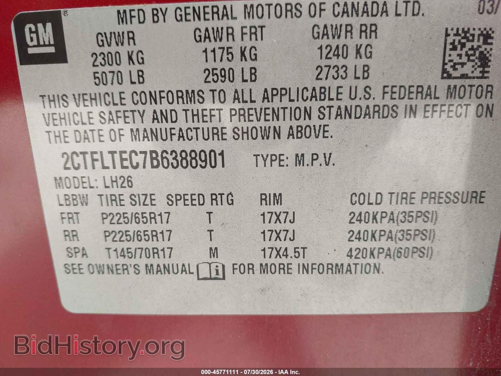 2011 GMC TERRAIN - VIN: 2CTFLTEC7B6388901 - Photo 9