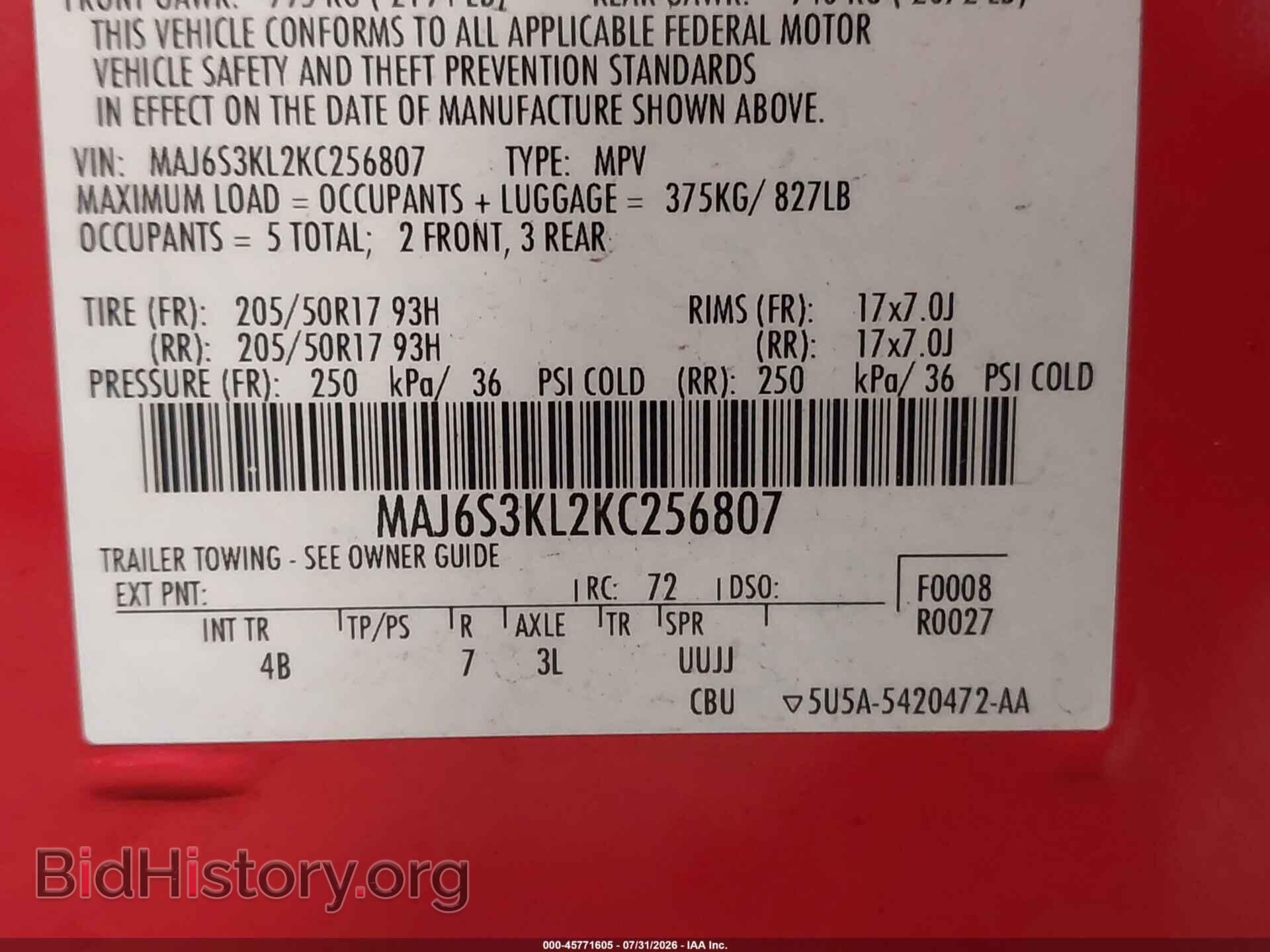 2019 FORD ECOSPORT - VIN: MAJ6S3KL2KC256807 - Photo 9