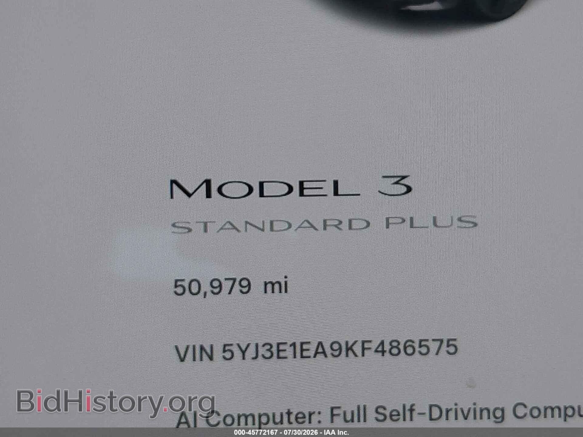 2019 TESLA MODEL 3 - VIN: 5YJ3E1EA9KF486575 - Photo 7