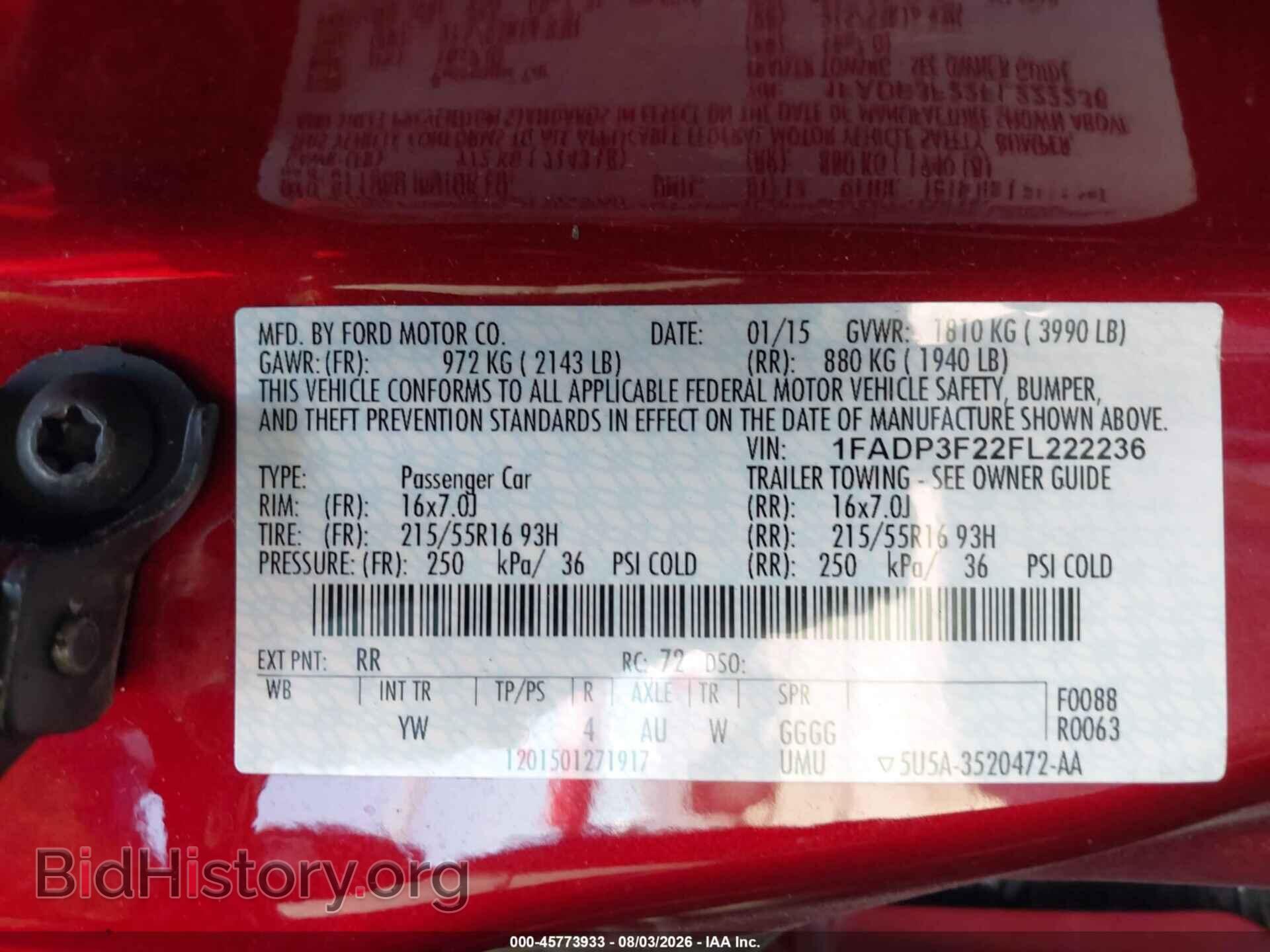 2015 FORD FOCUS - VIN: 1FADP3F22FL222236 - Фото 9