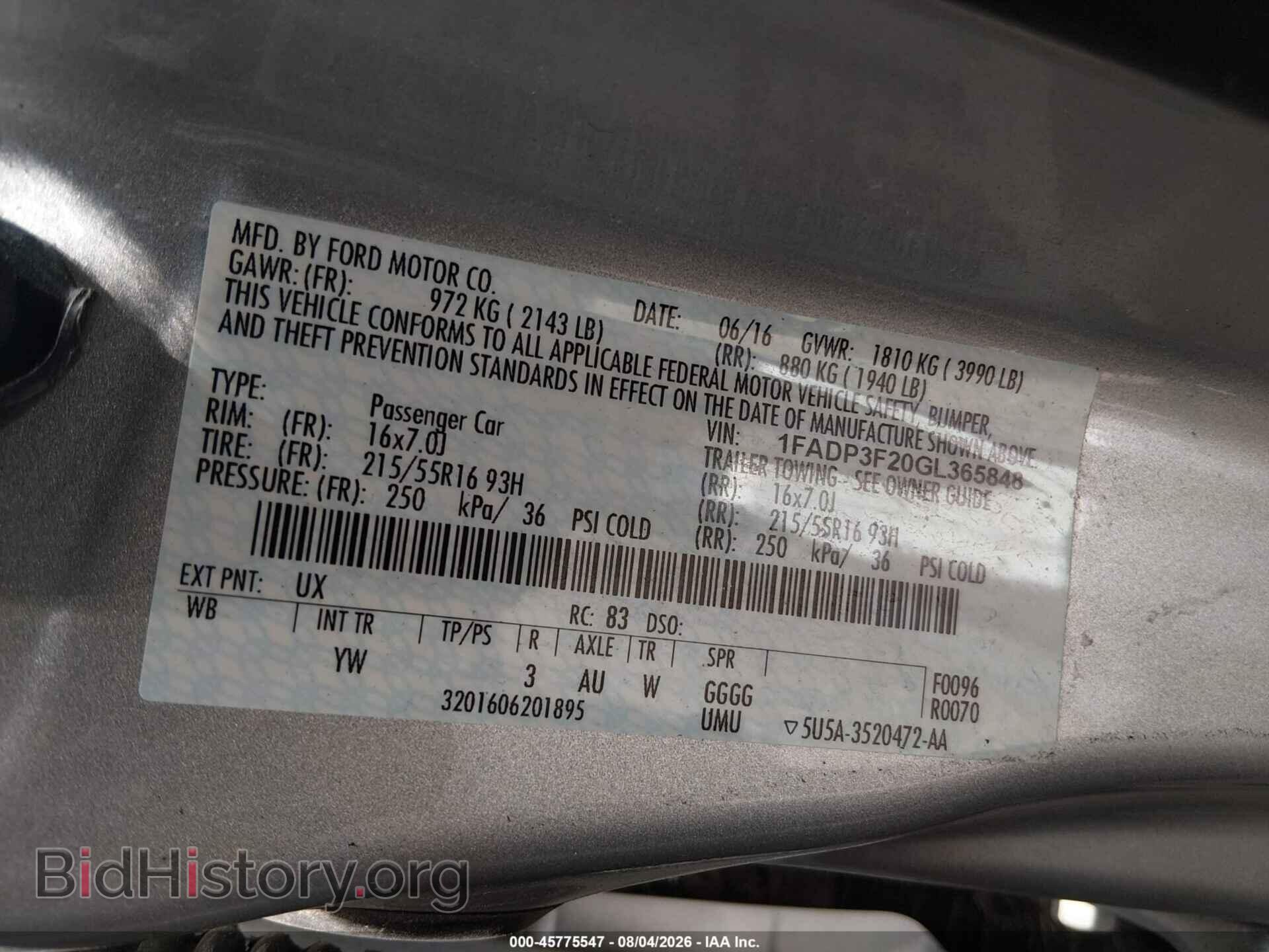 2016 FORD FOCUS - VIN: 1FADP3F20GL365848 - Фото 9