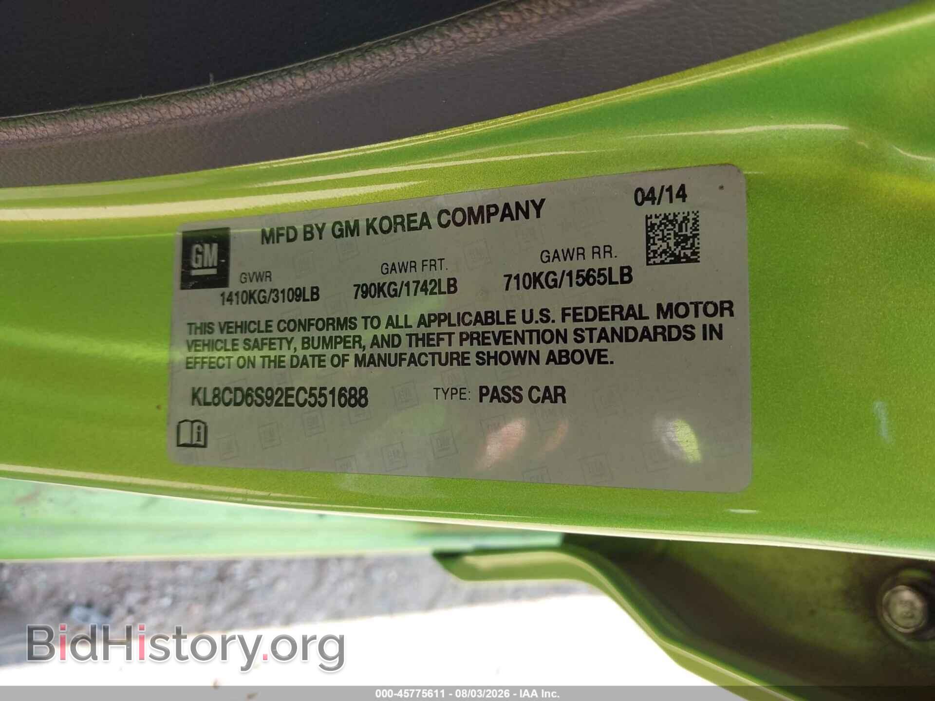 2014 CHEVROLET SPARK - VIN: KL8CD6S92EC551688 - Photo 9