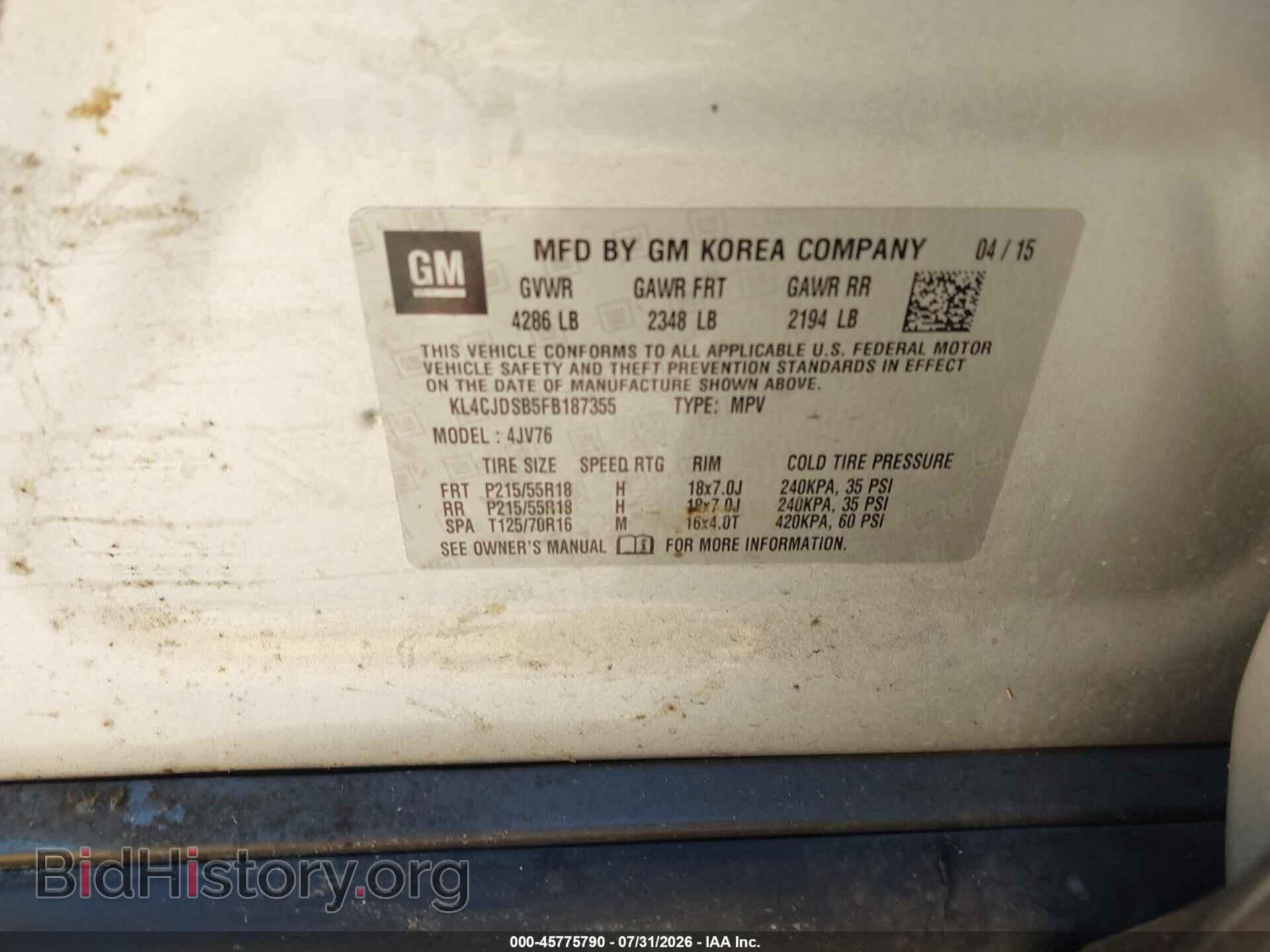 2015 BUICK ENCORE - VIN: KL4CJDSB5FB187355 - Photo 9