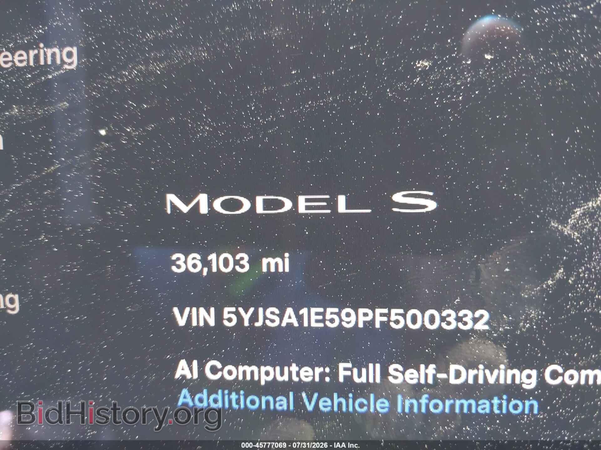 2023 TESLA MODEL S - VIN: 5YJSA1E59PF500332 - Фото 7