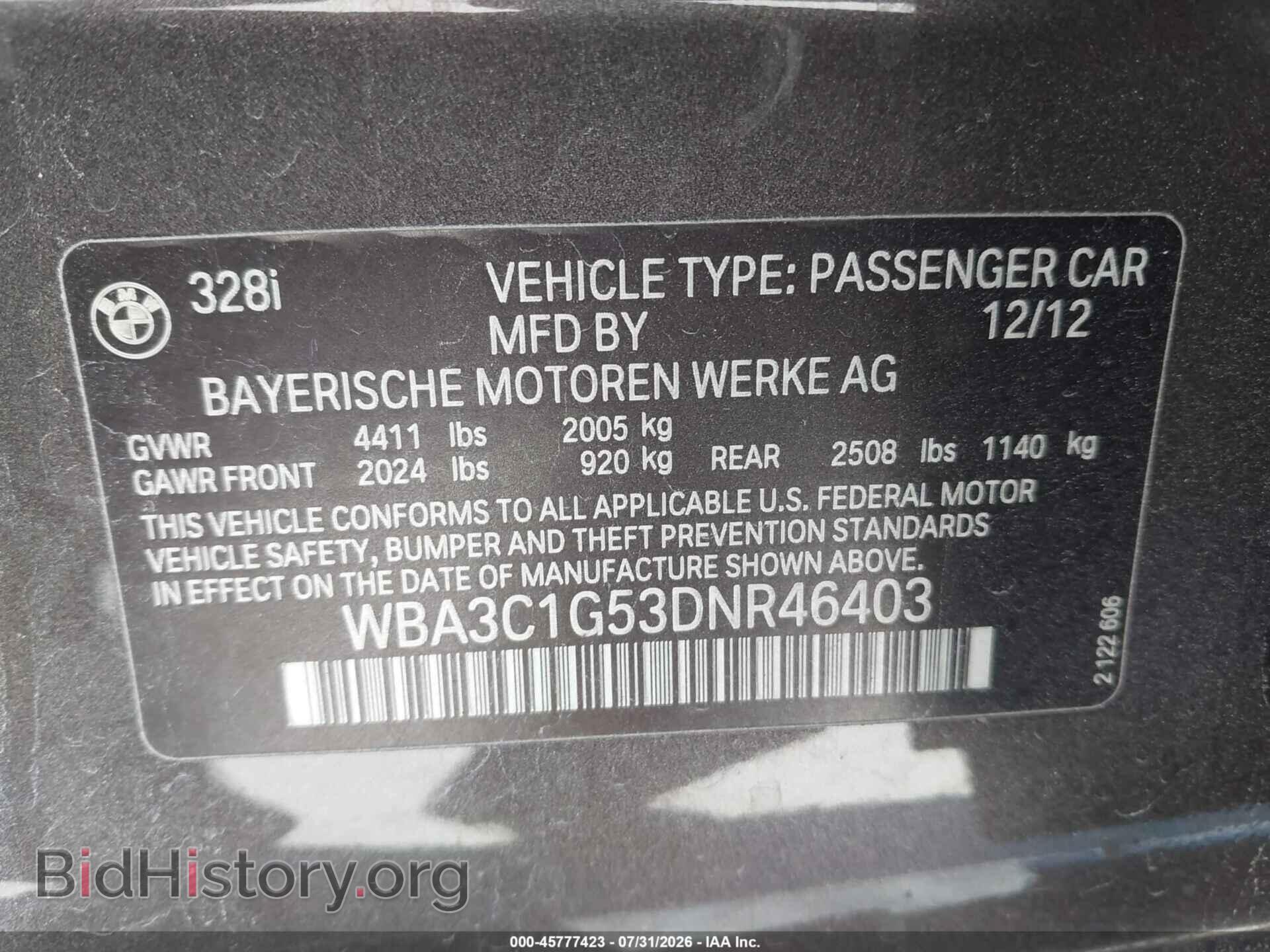 2013 BMW 328I - VIN: WBA3C1G53DNR46403 - Фото 9