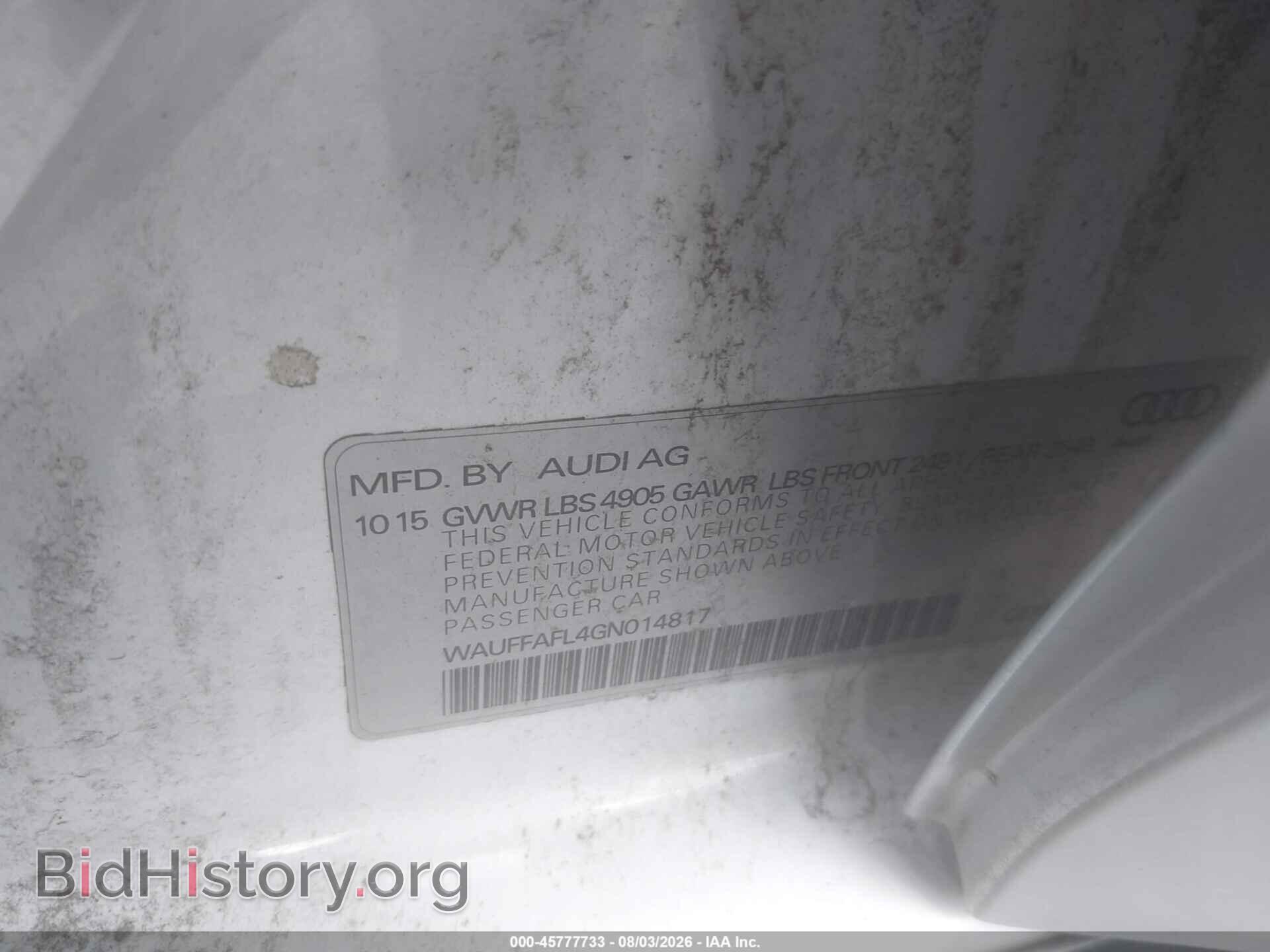 2016 AUDI A4 - VIN: WAUFFAFL4GN014817 - Photo 9
