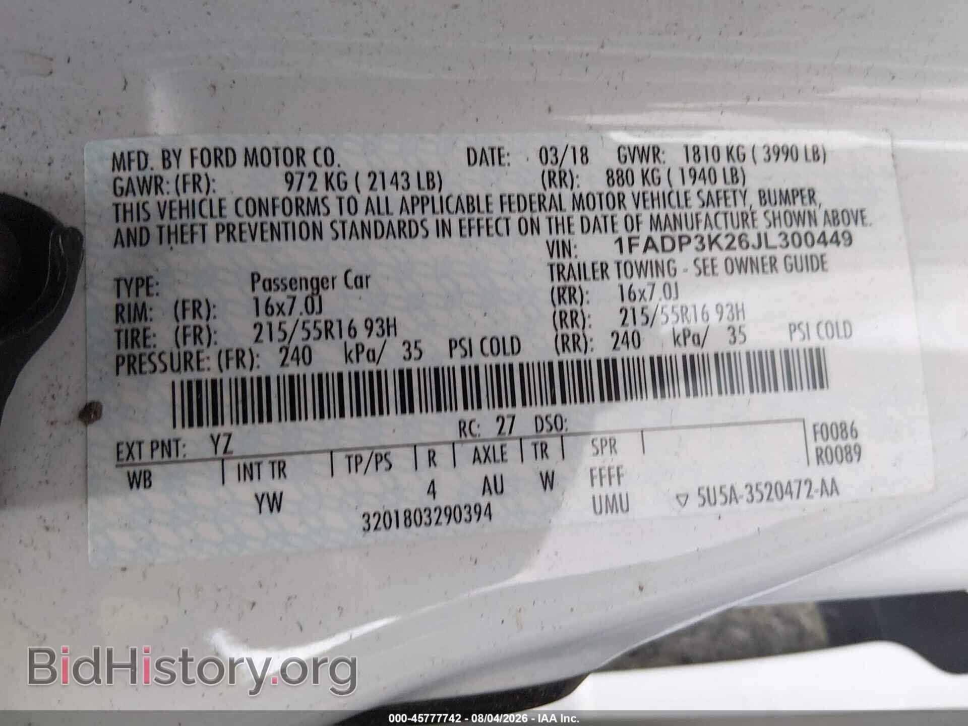2018 FORD FOCUS - VIN: 1FADP3K26JL300449 - Photo 9