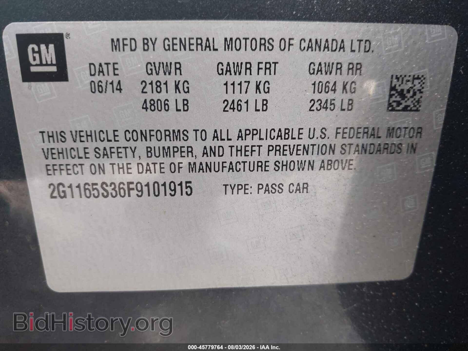 2015 CHEVROLET IMPALA - VIN: 2G1165S36F9101915 - Photo 9