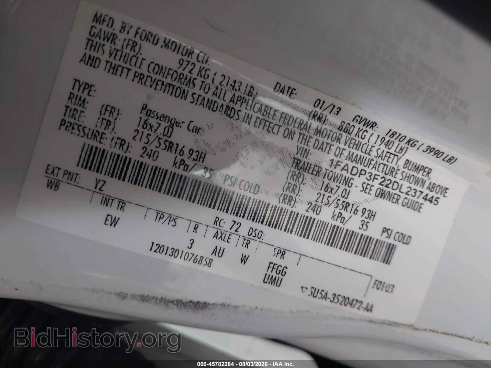 2013 FORD FOCUS - VIN: 1FADP3F22DL237445 - Photo 9