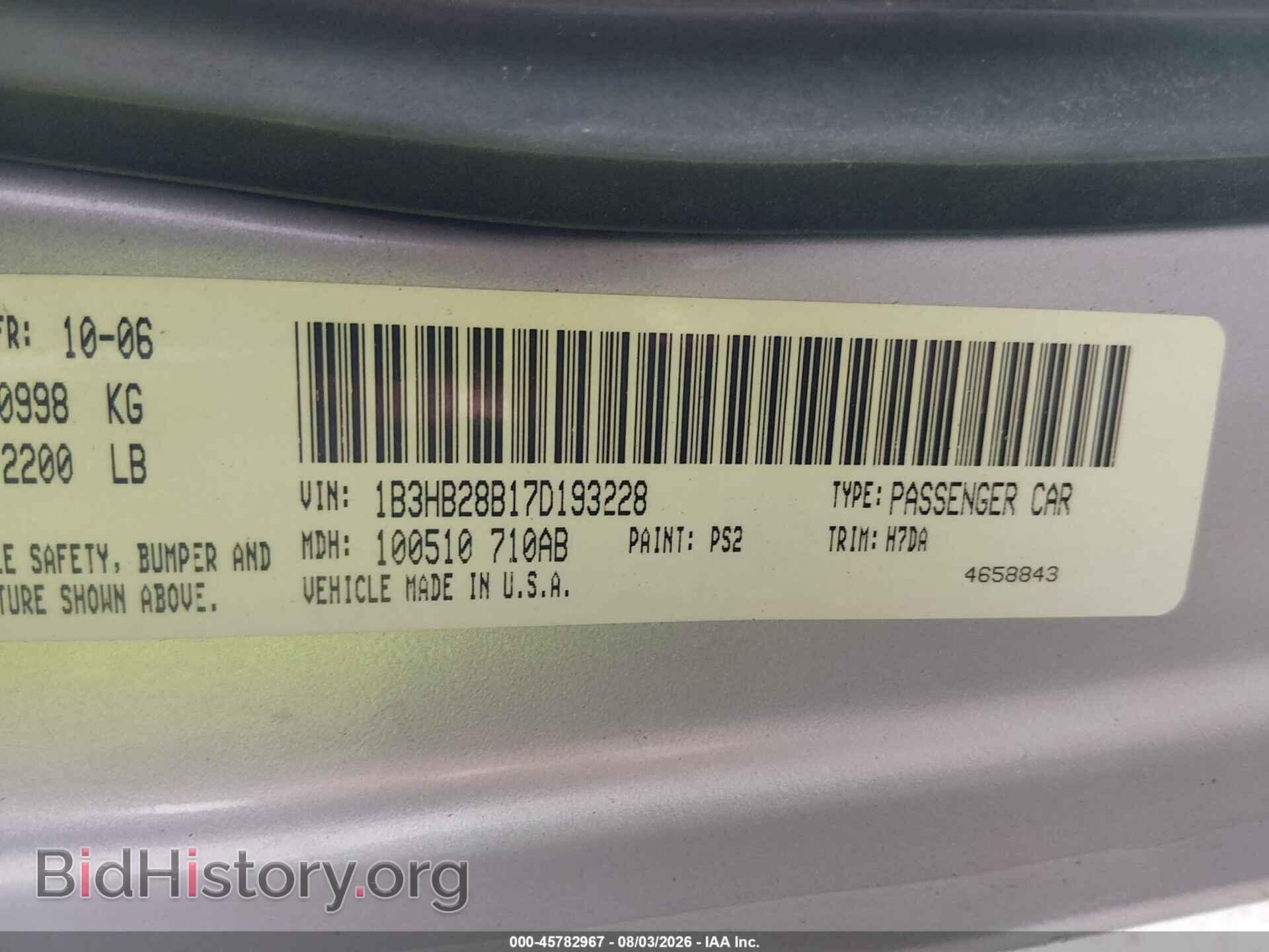 2007 DODGE CALIBER - VIN: 1B3HB28B17D193228 - Photo 9
