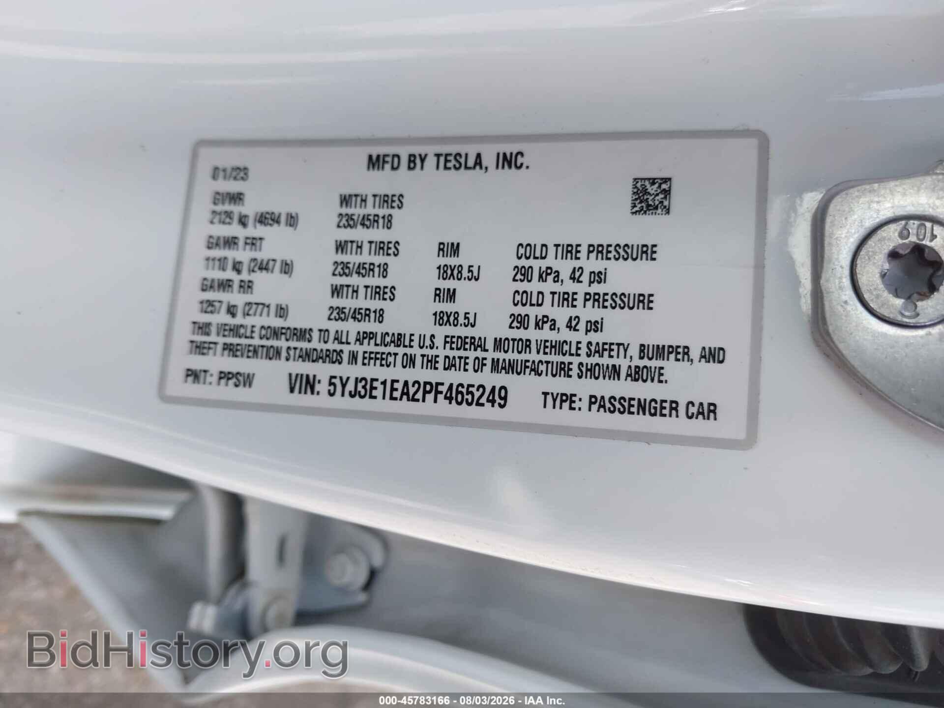 2023 TESLA MODEL 3 - VIN: 5YJ3E1EA2PF465249 - Фото 8