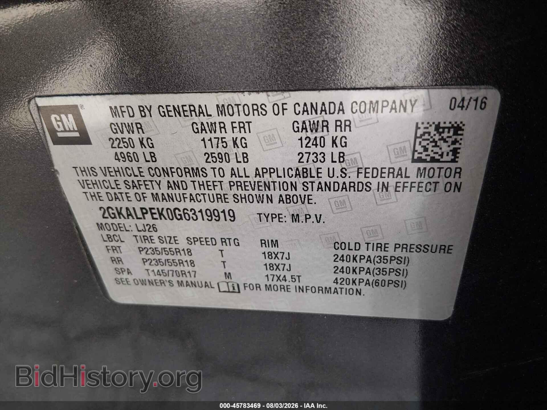 2016 GMC TERRAIN - VIN: 2GKALPEK0G6319919 - Photo 9