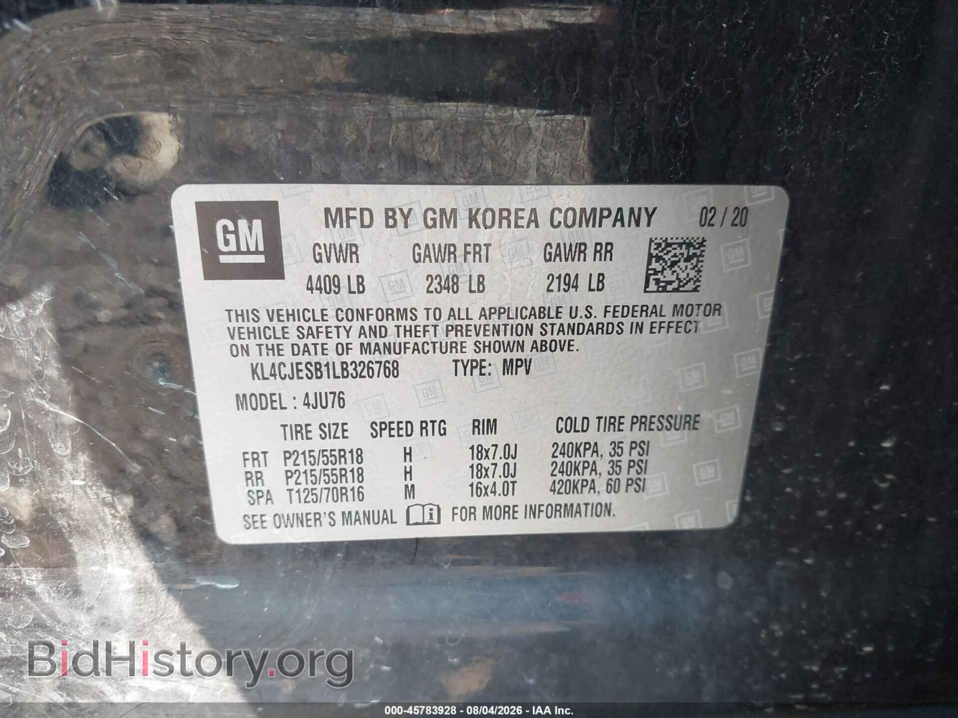 2020 BUICK ENCORE - VIN: KL4CJESB1LB326768 - Photo 9