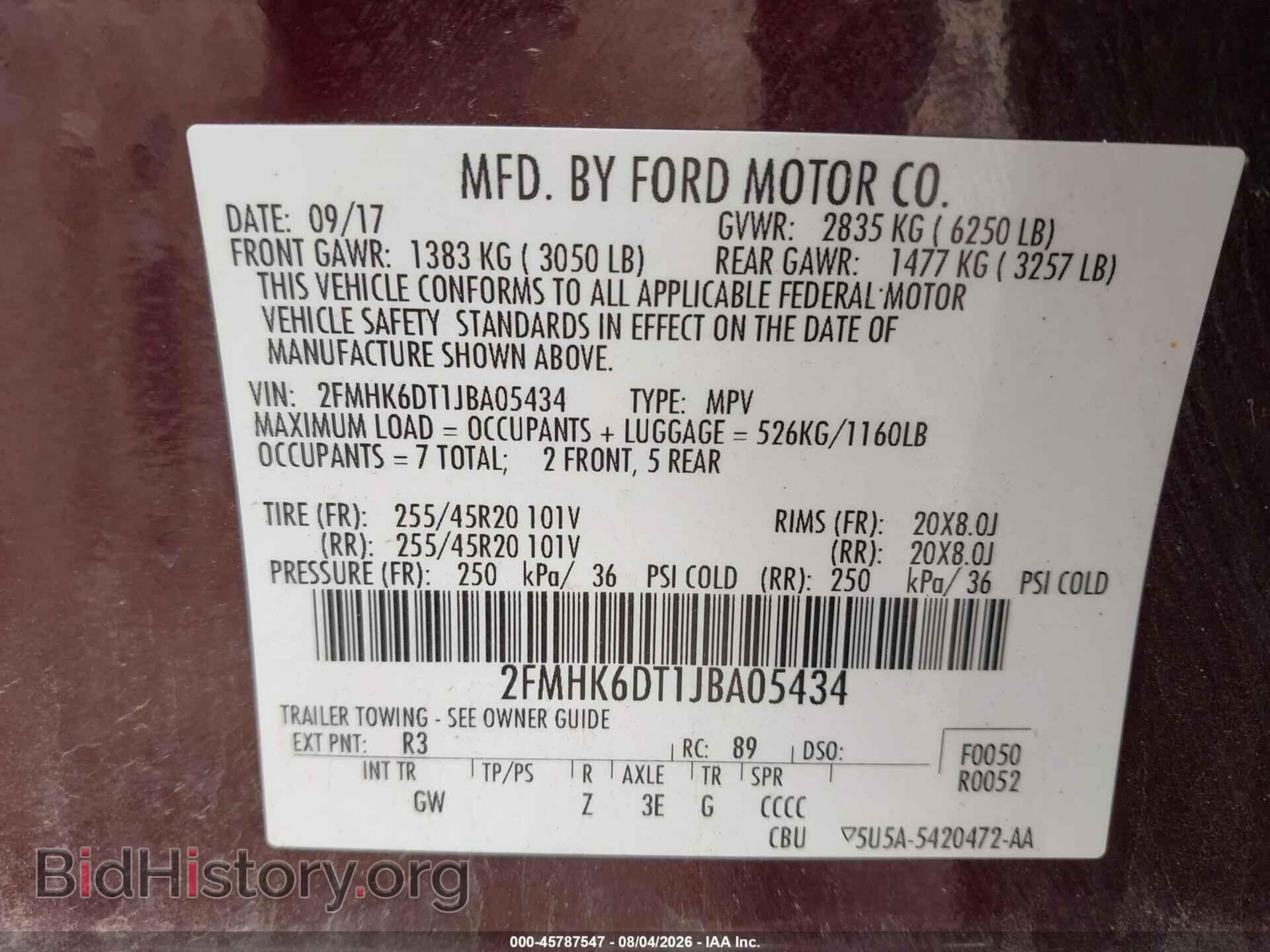 2018 FORD FLEX - VIN: 2FMHK6DT1JBA05434 - Фото 9