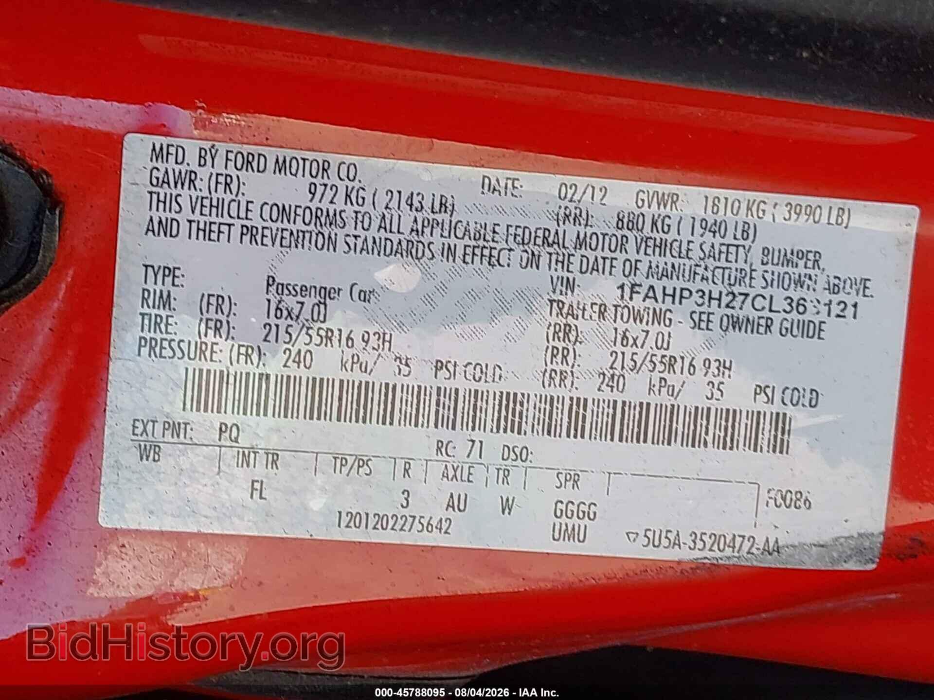 2012 FORD FOCUS - VIN: 1FAHP3H27CL363121 - Photo 9