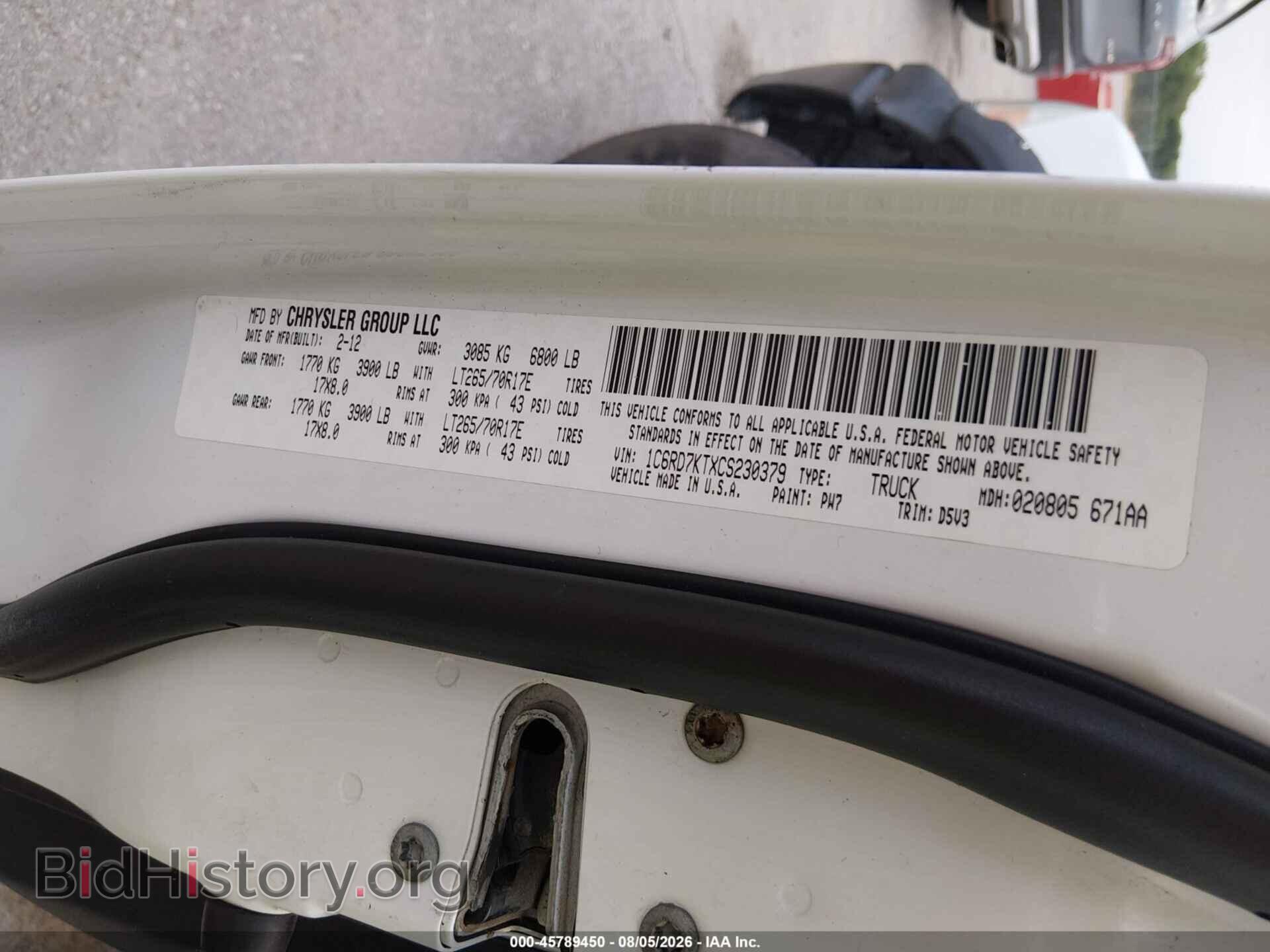2012 RAM 1500 - VIN: 1C6RD7KTXCS230379 - Photo 9