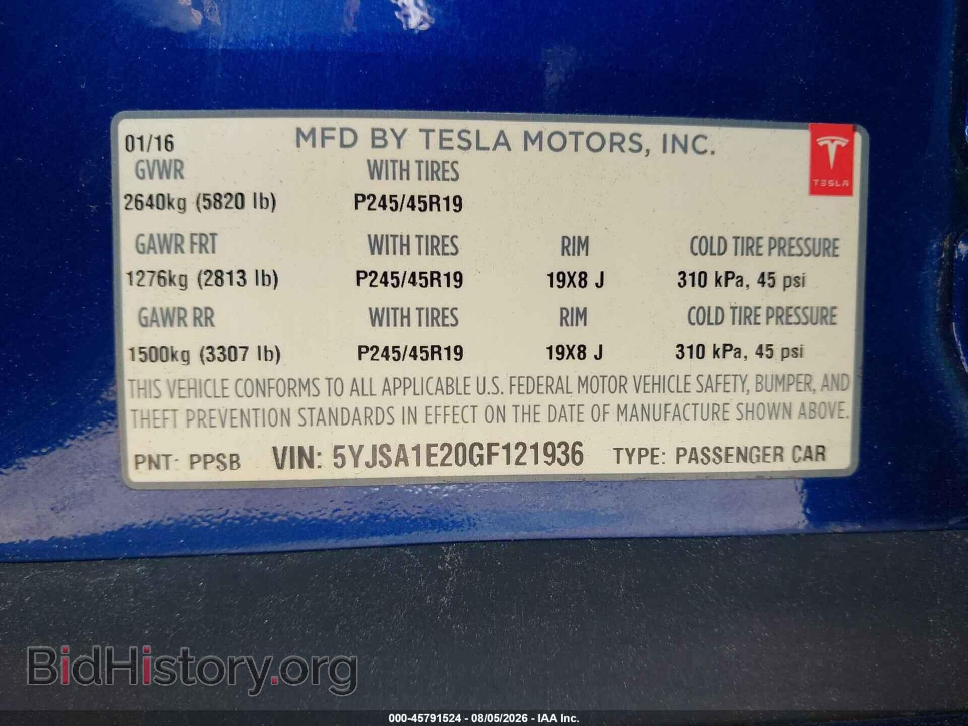 2016 TESLA MODEL S - VIN: 5YJSA1E20GF121936 - Photo 9