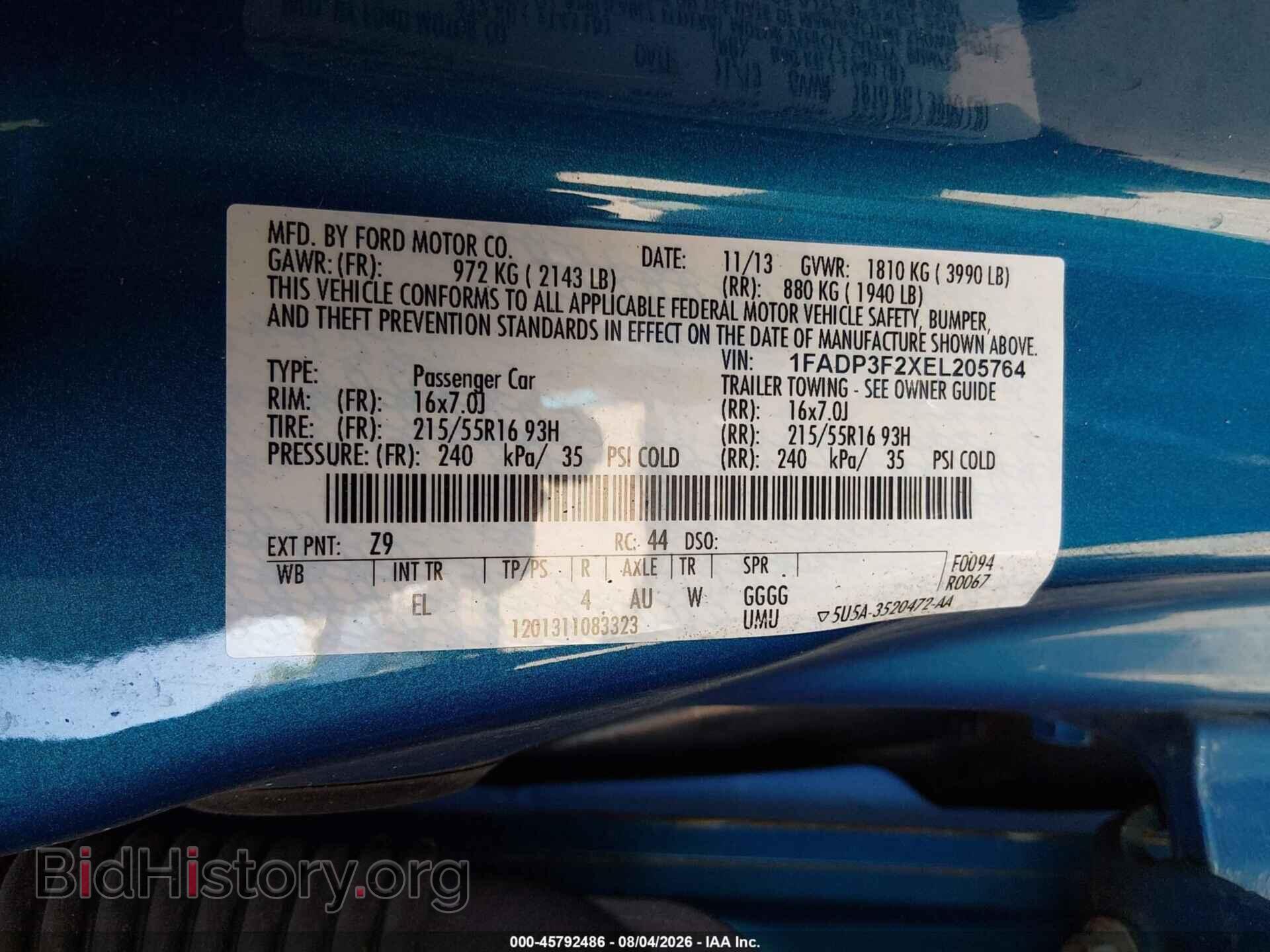 2014 FORD FOCUS - VIN: 1FADP3F2XEL205764 - Photo 9