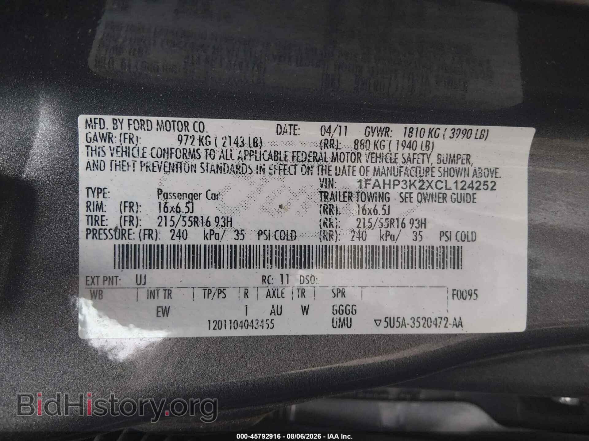 2012 FORD FOCUS - VIN: 1FAHP3K2XCL124252 - Photo 9
