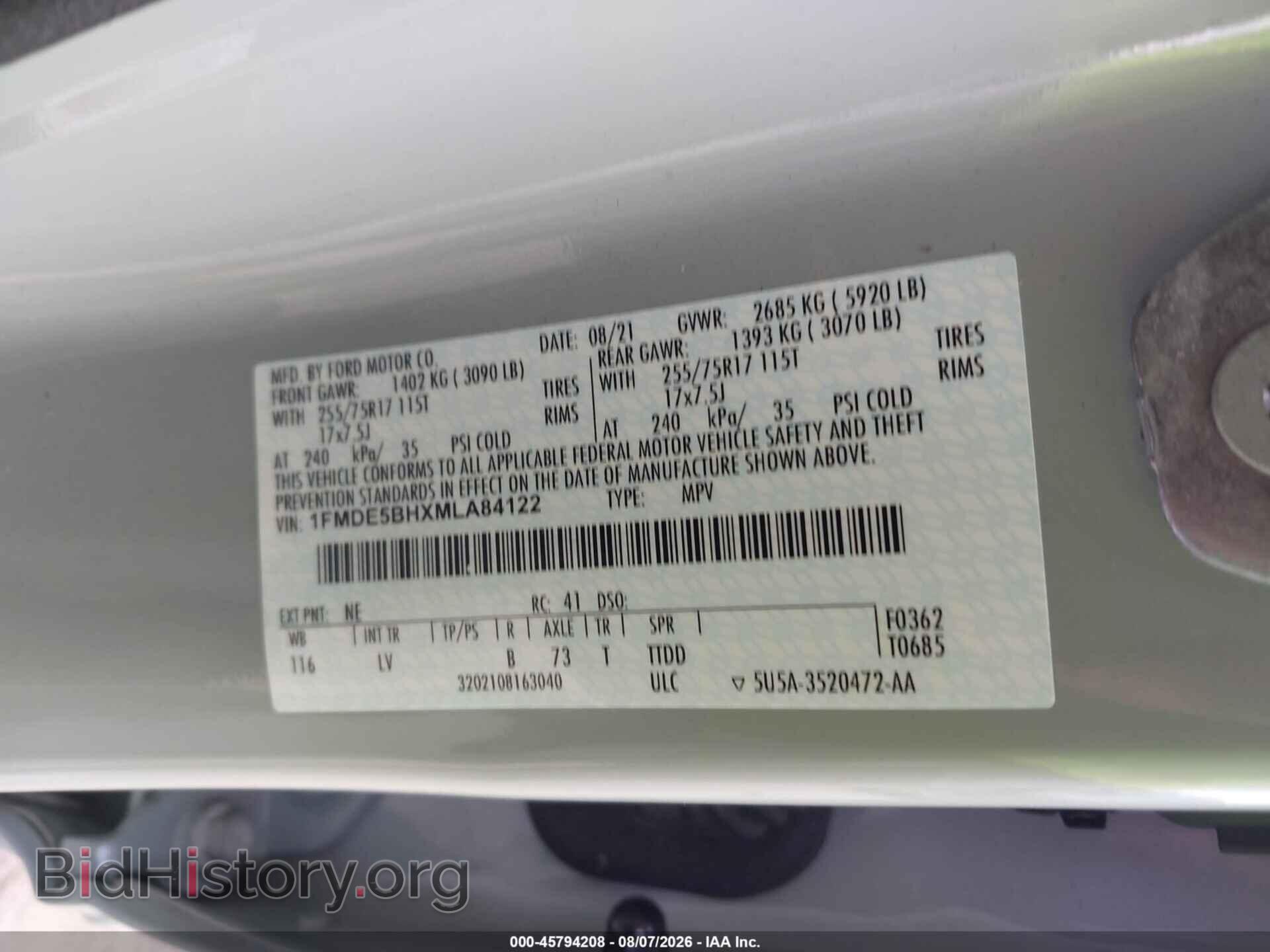 2021 FORD BRONCO - VIN: 1FMDE5BHXMLA84122 - Photo 9