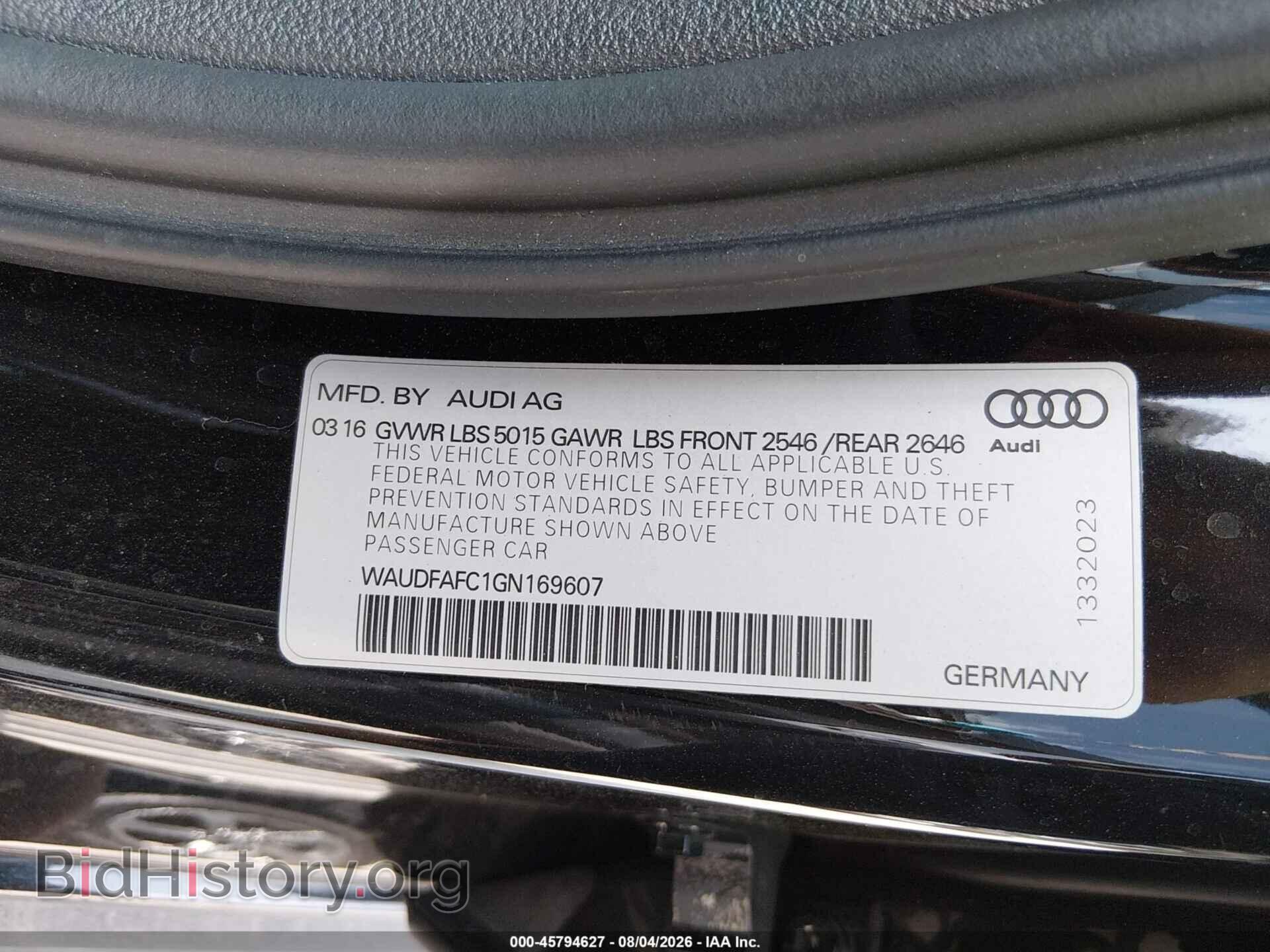 2016 AUDI A6 - VIN: WAUDFAFC1GN169607 - Фото 9