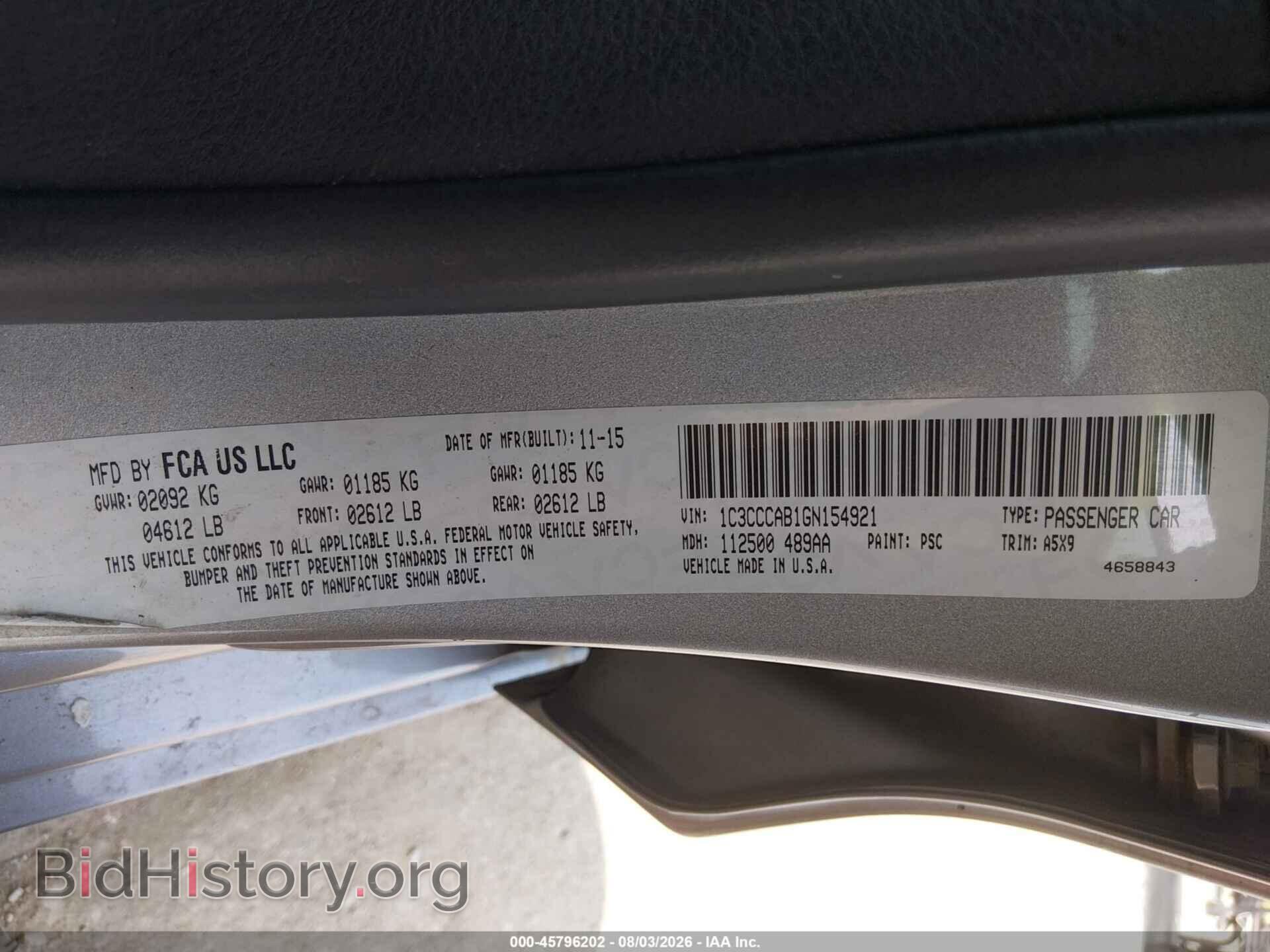 2016 CHRYSLER 200 - VIN: 1C3CCCAB1GN154921 - Photo 9