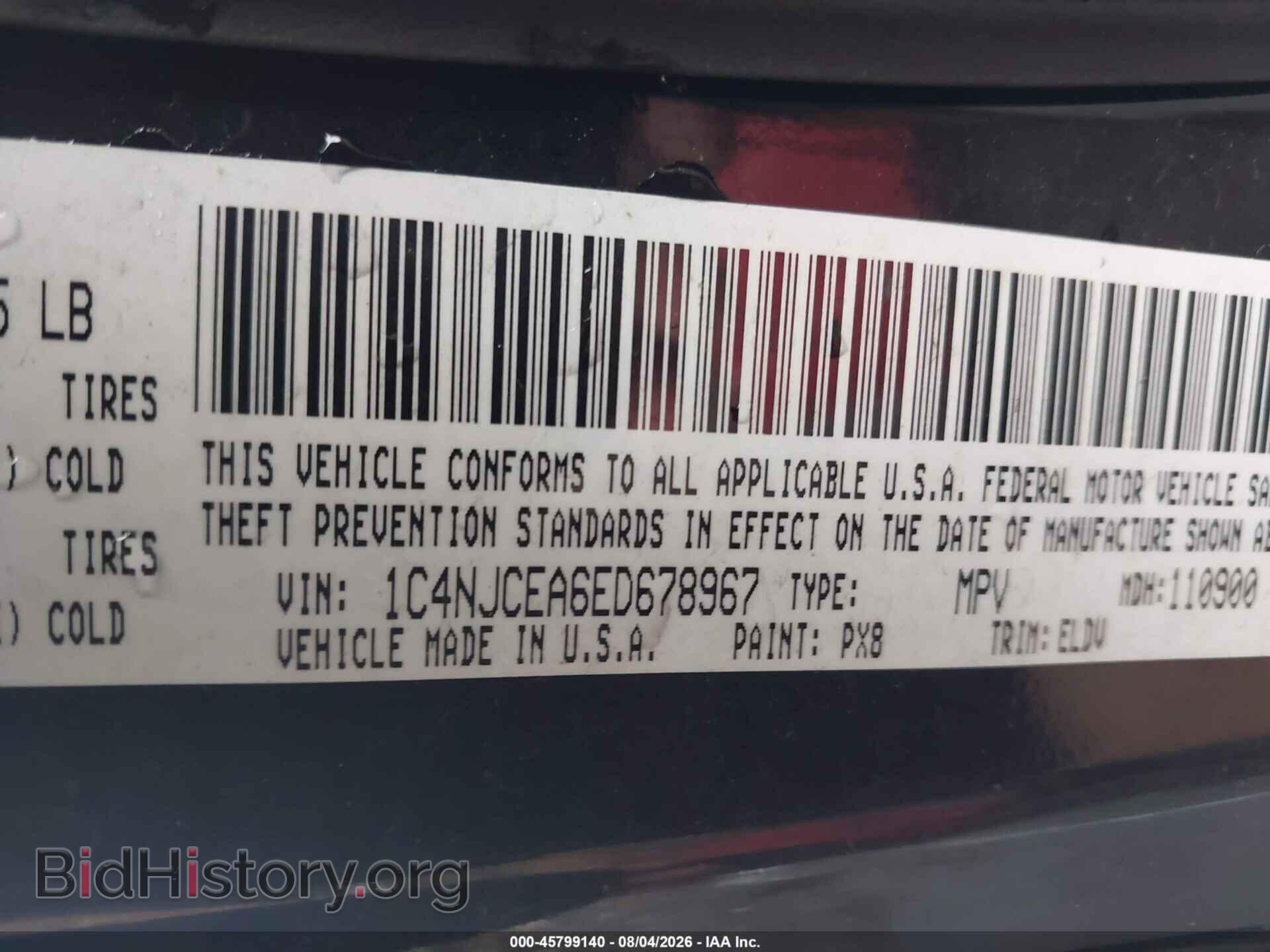 2014 JEEP COMPASS - VIN: 1C4NJCEA6ED678967 - Photo 9