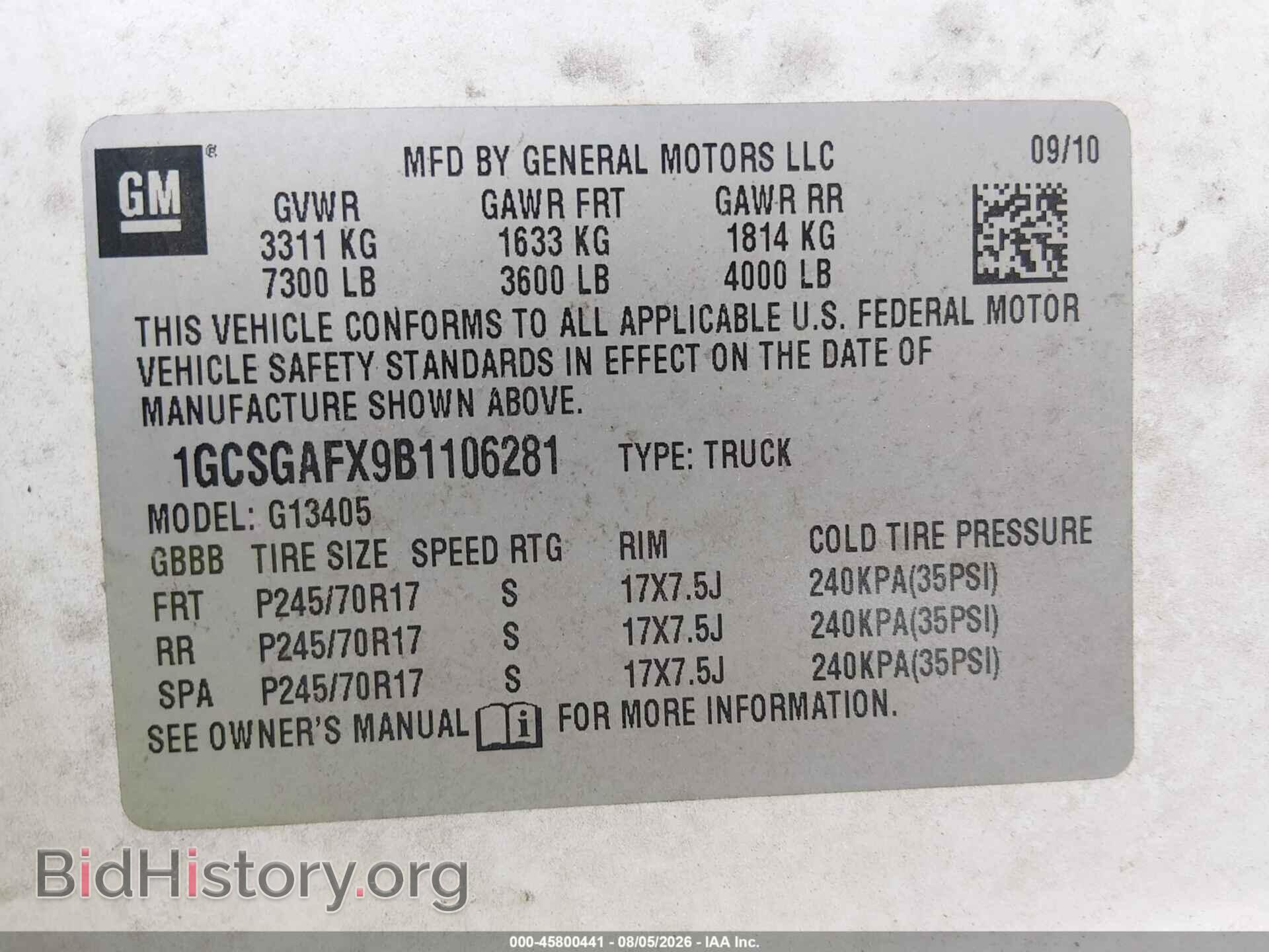 2011 CHEVROLET EXPRESS 1500 - VIN: 1GCSGAFX9B1106281 - Photo 9