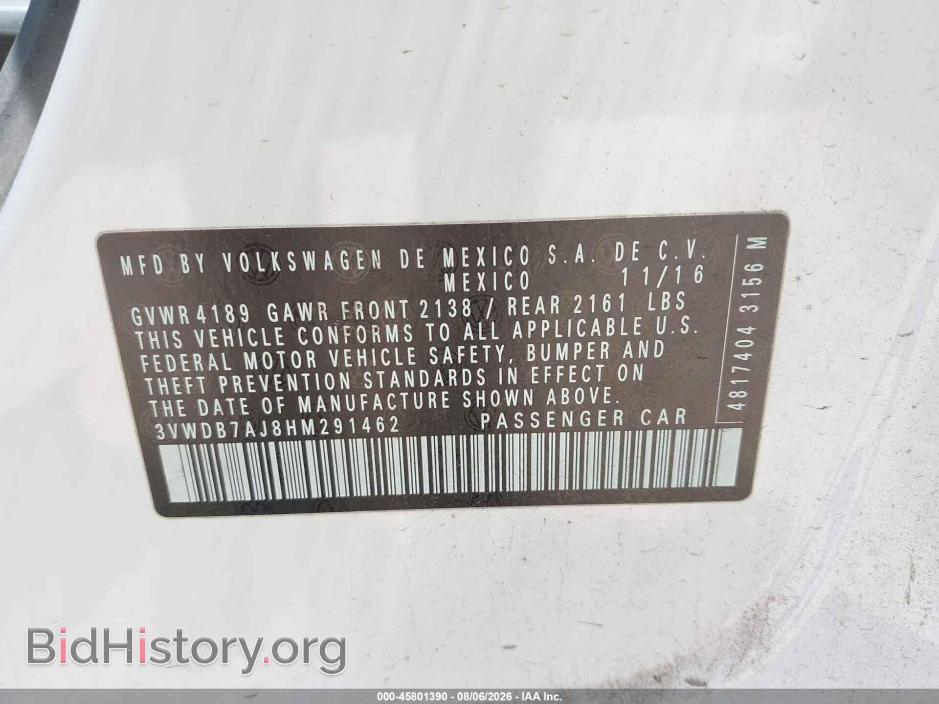 2017 VOLKSWAGEN JETTA - VIN: 3VWDB7AJ8HM291462 - Фото 9