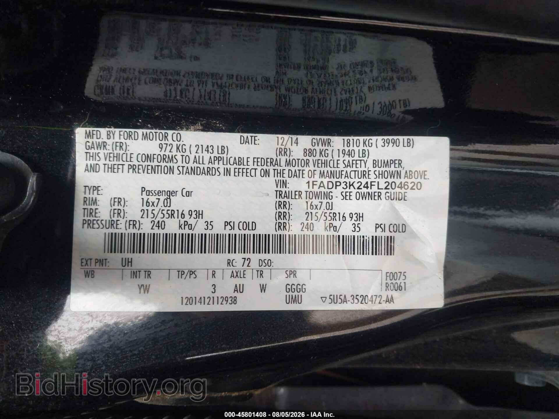 2015 FORD FOCUS - VIN: 1FADP3K24FL204620 - Photo 9