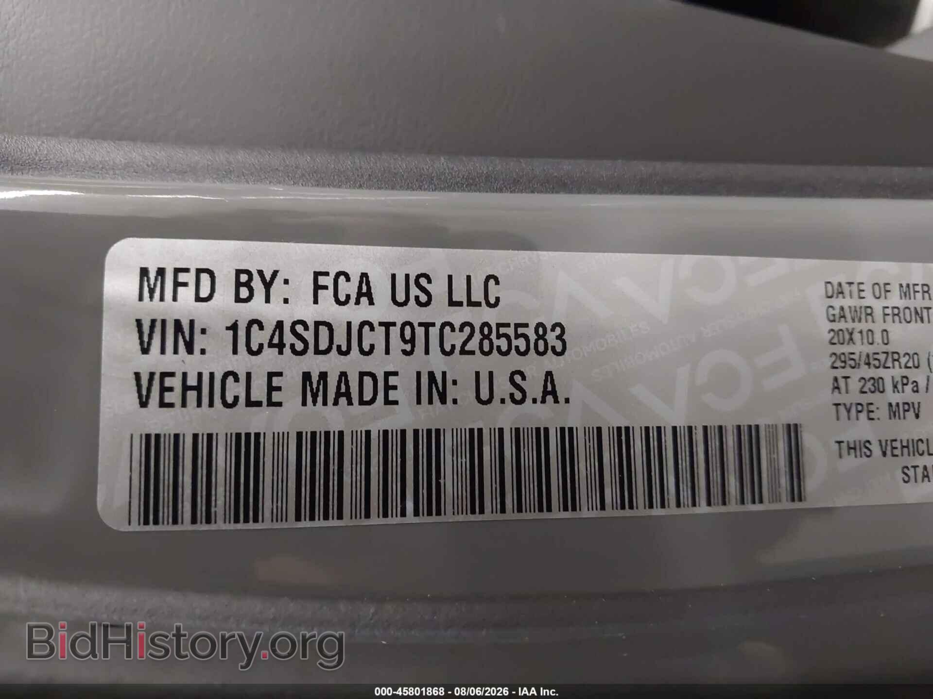 2026 DODGE DURANGO - VIN: 1C4SDJCT9TC285583 - Photo 9