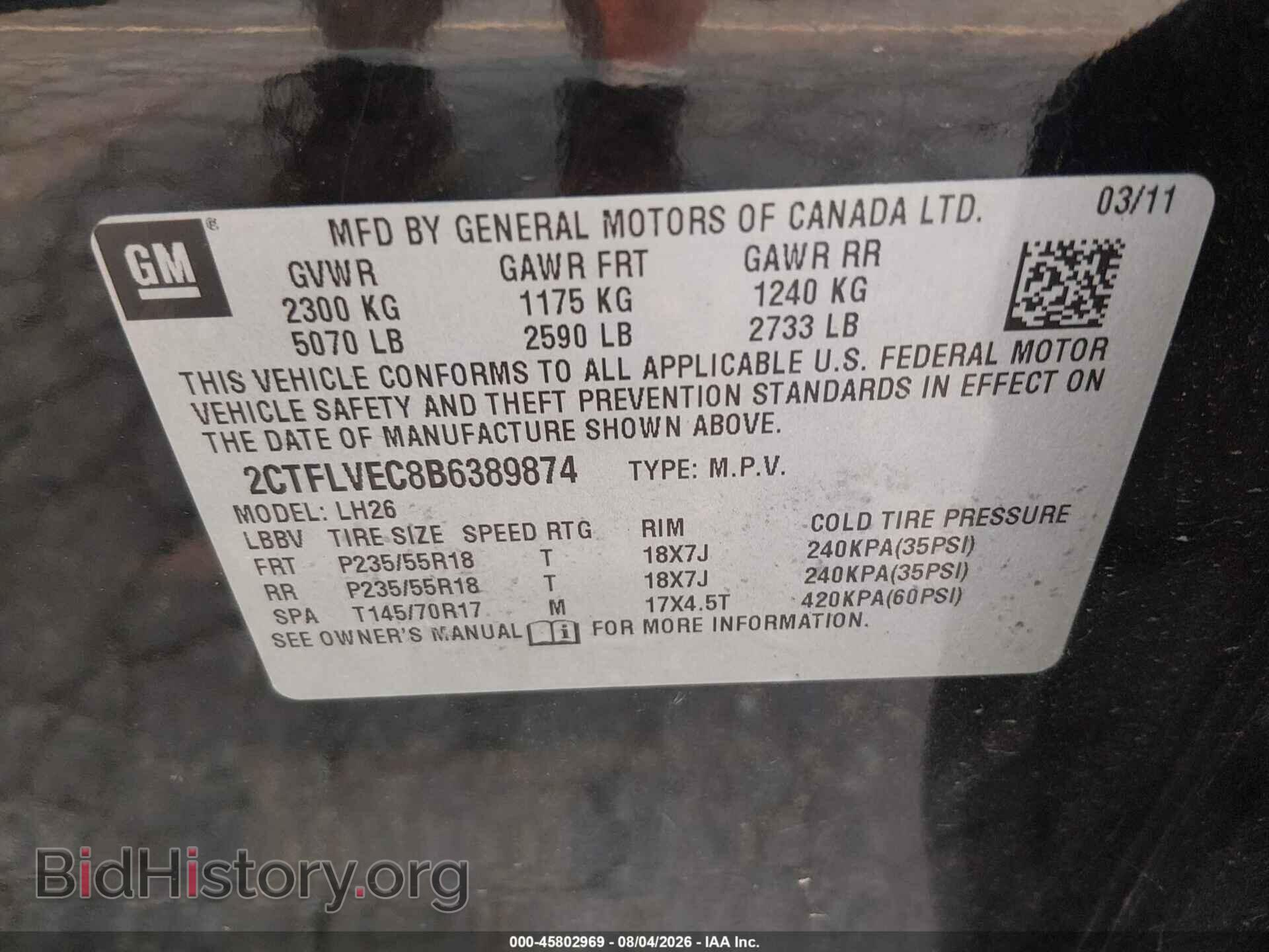 2011 GMC TERRAIN - VIN: 2CTFLVEC8B6389874 - Photo 9