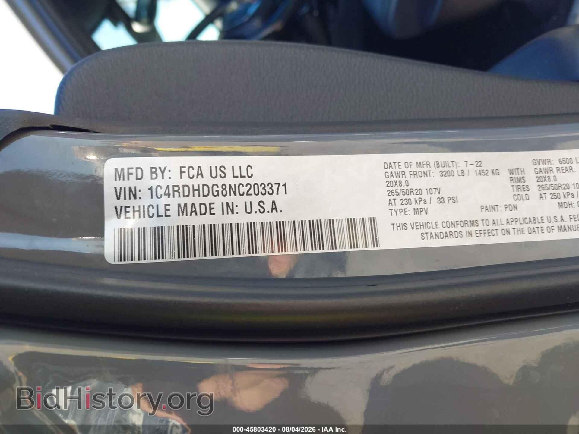 2022 DODGE DURANGO - VIN: 1C4RDHDG8NC203371 - Фото 9