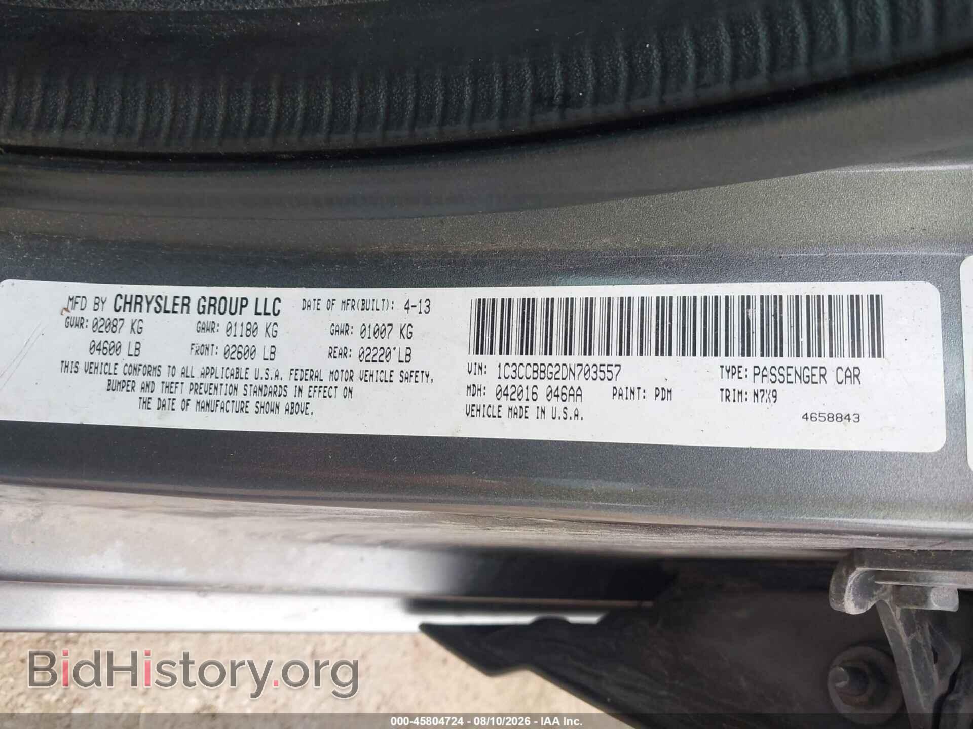 2013 CHRYSLER 200 - VIN: 1C3CCBBG2DN703557 - Photo 9